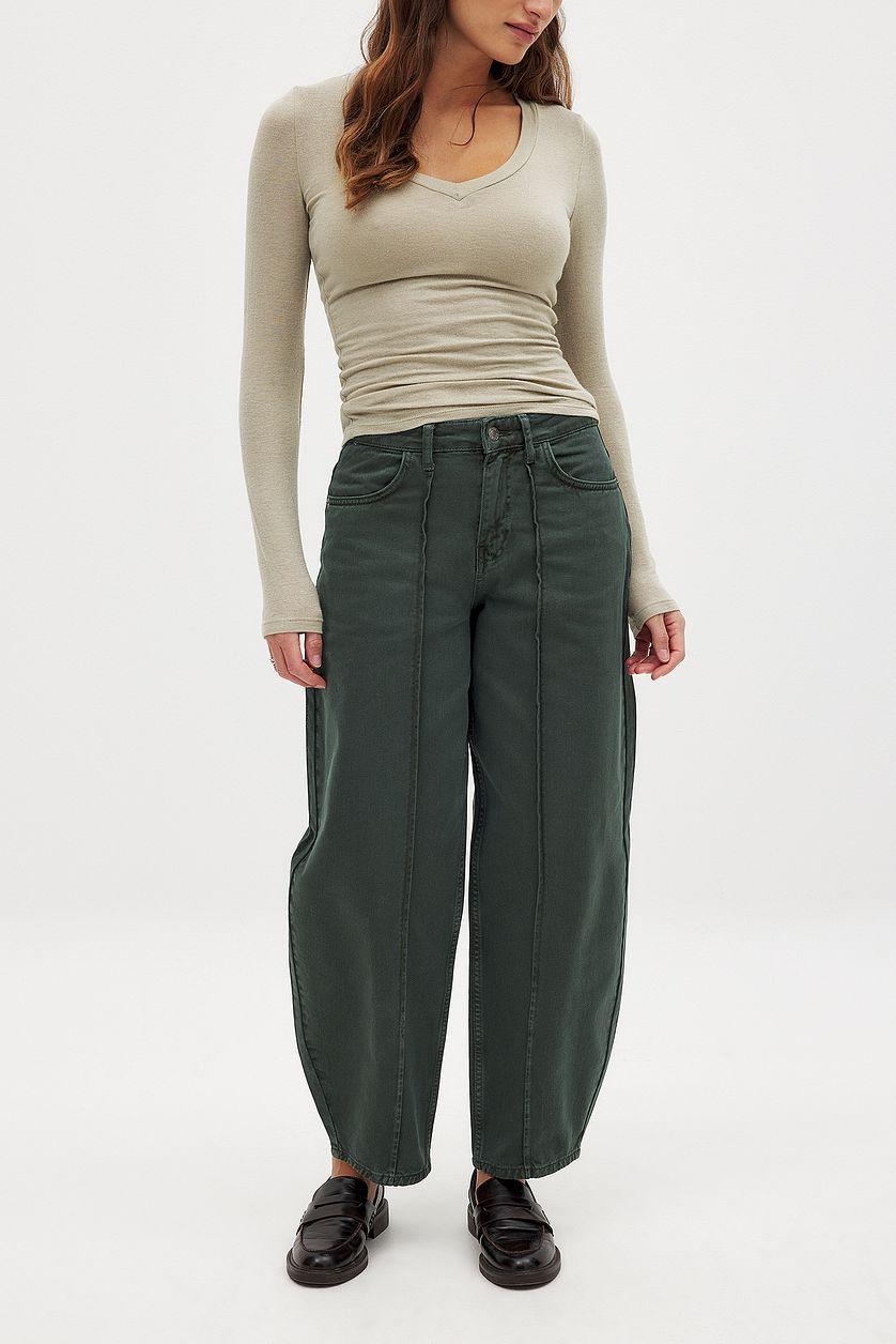 Seam Detail Barrel Jeans Product Image