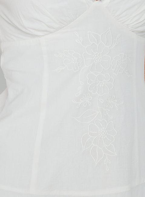 Splashy Lace Trim Mini Dress White Product Image