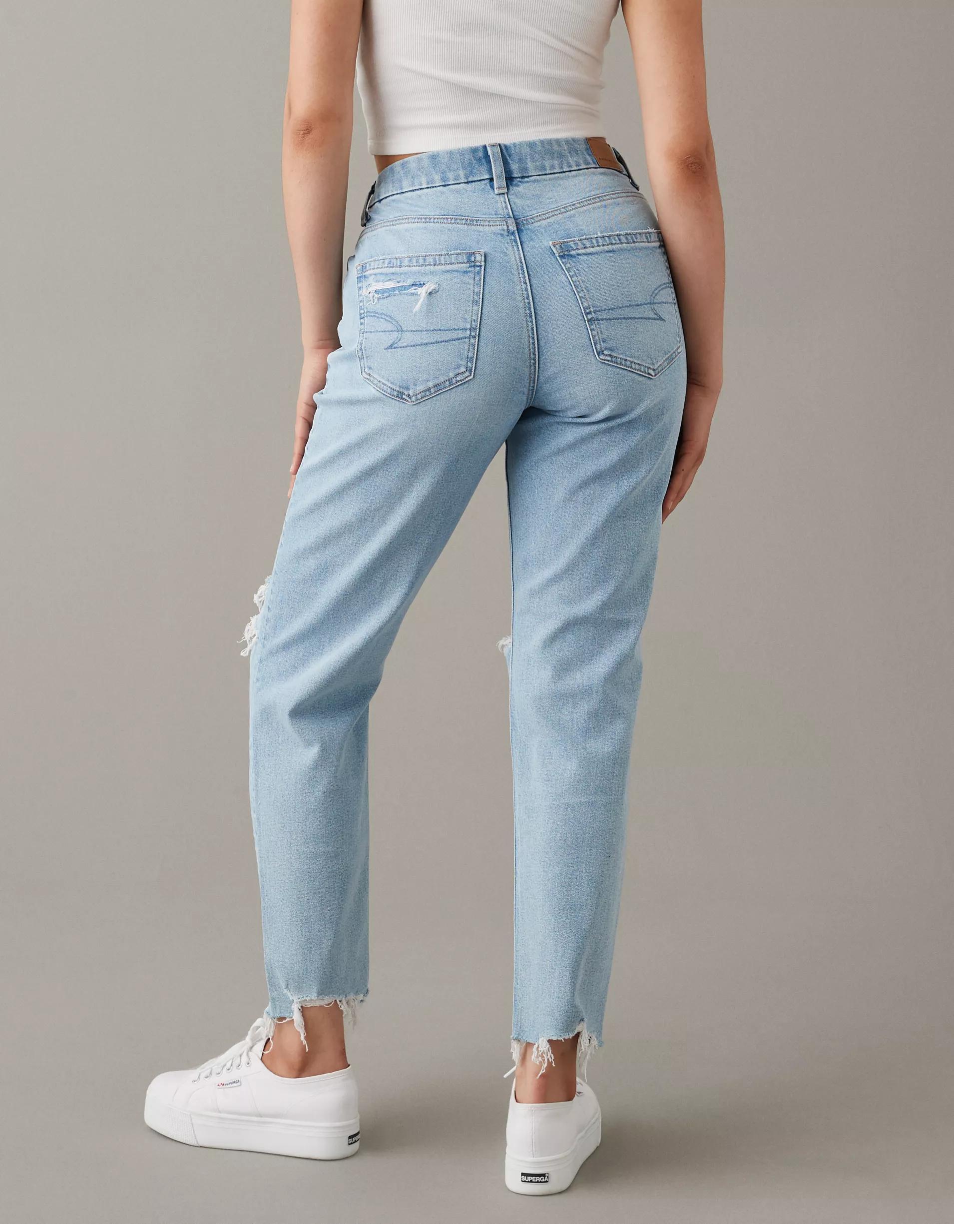 AE Strigid Curvy Ripped Mom Jean Product Image