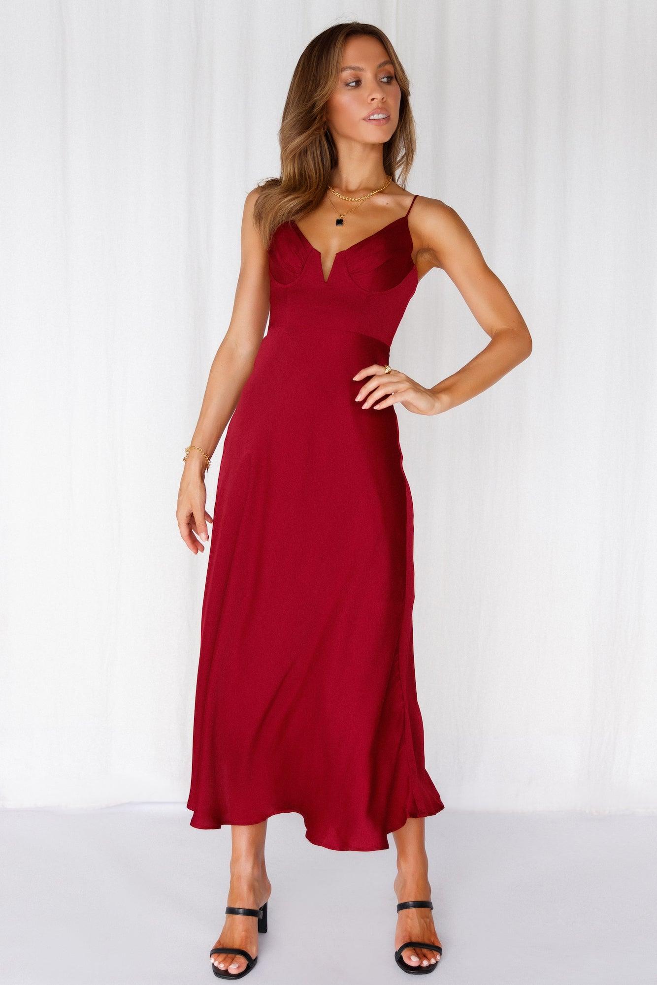 Private Kiss Midi Dress Cherry Product Image