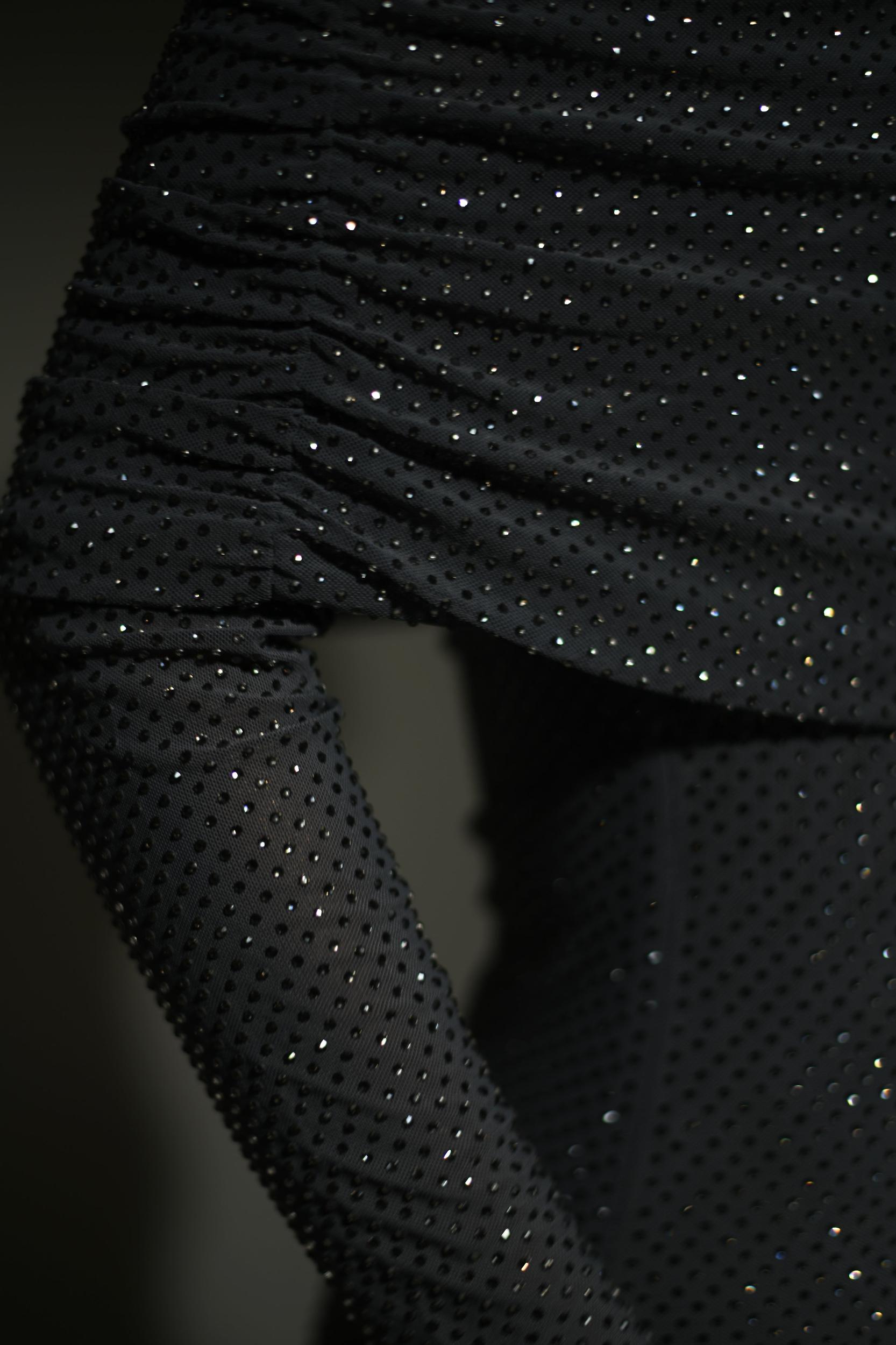 Marcel Off Shoulder Diamante Maxi Dress - Gunmetal Product Image