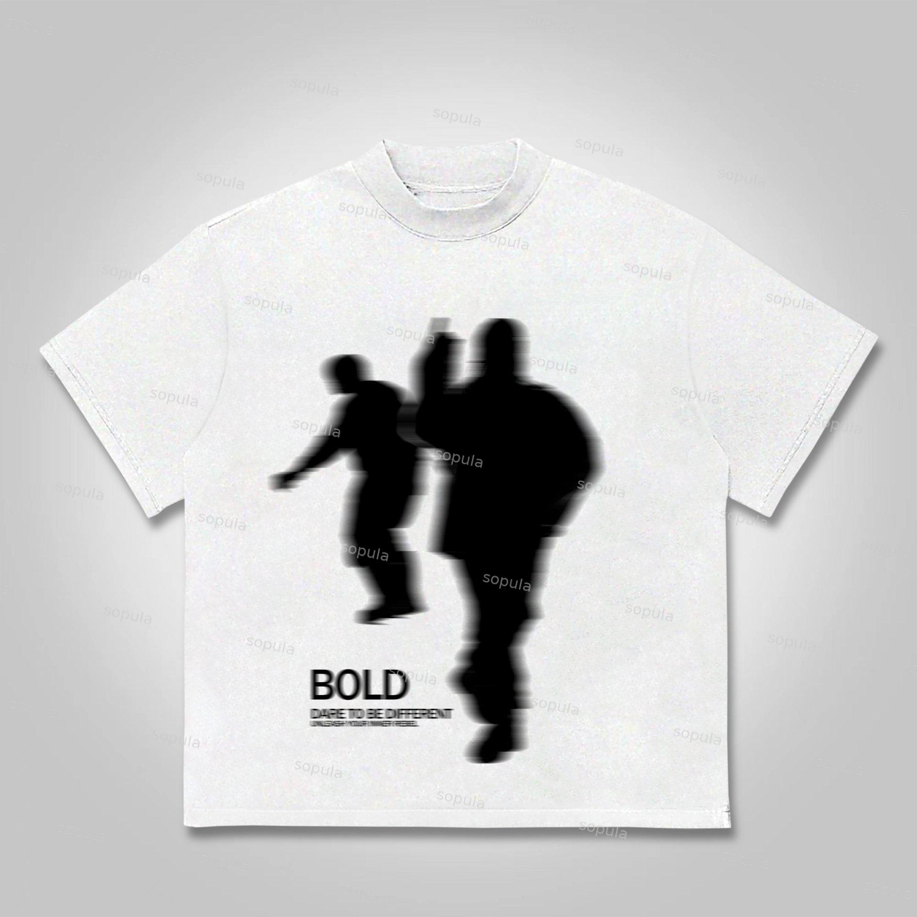 Sopula Vintage Street Portrait Graphic Print Cotton T-shirt Product Image