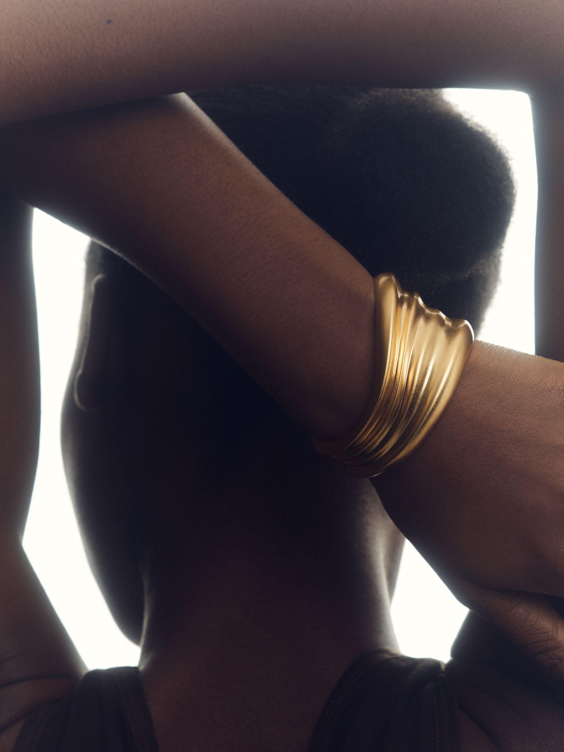 Fluid Sculpted Cuff in Gold Tone Product Image