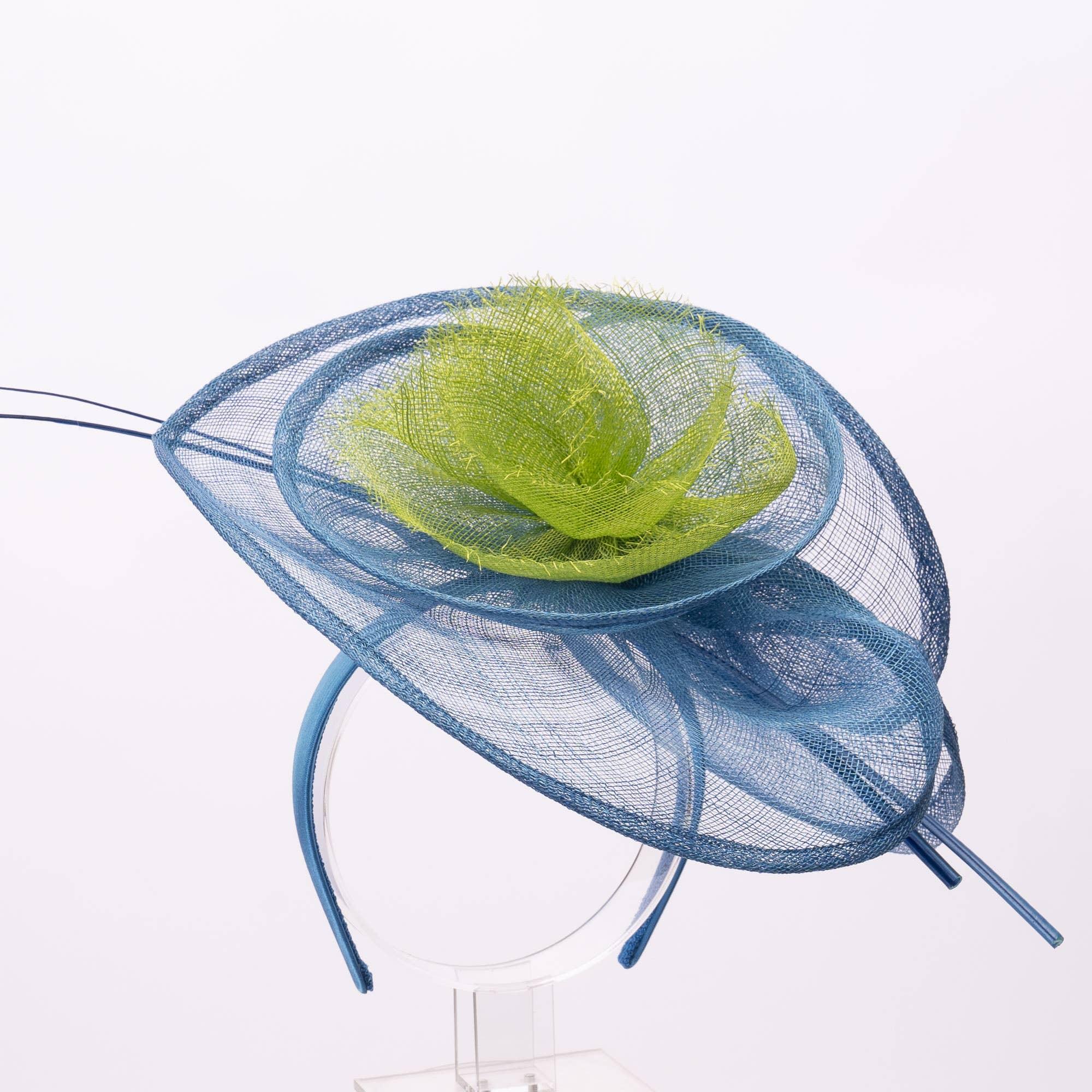 2Tone Sinamay Fascinator With 2 Quill Stick Feathers Product Image