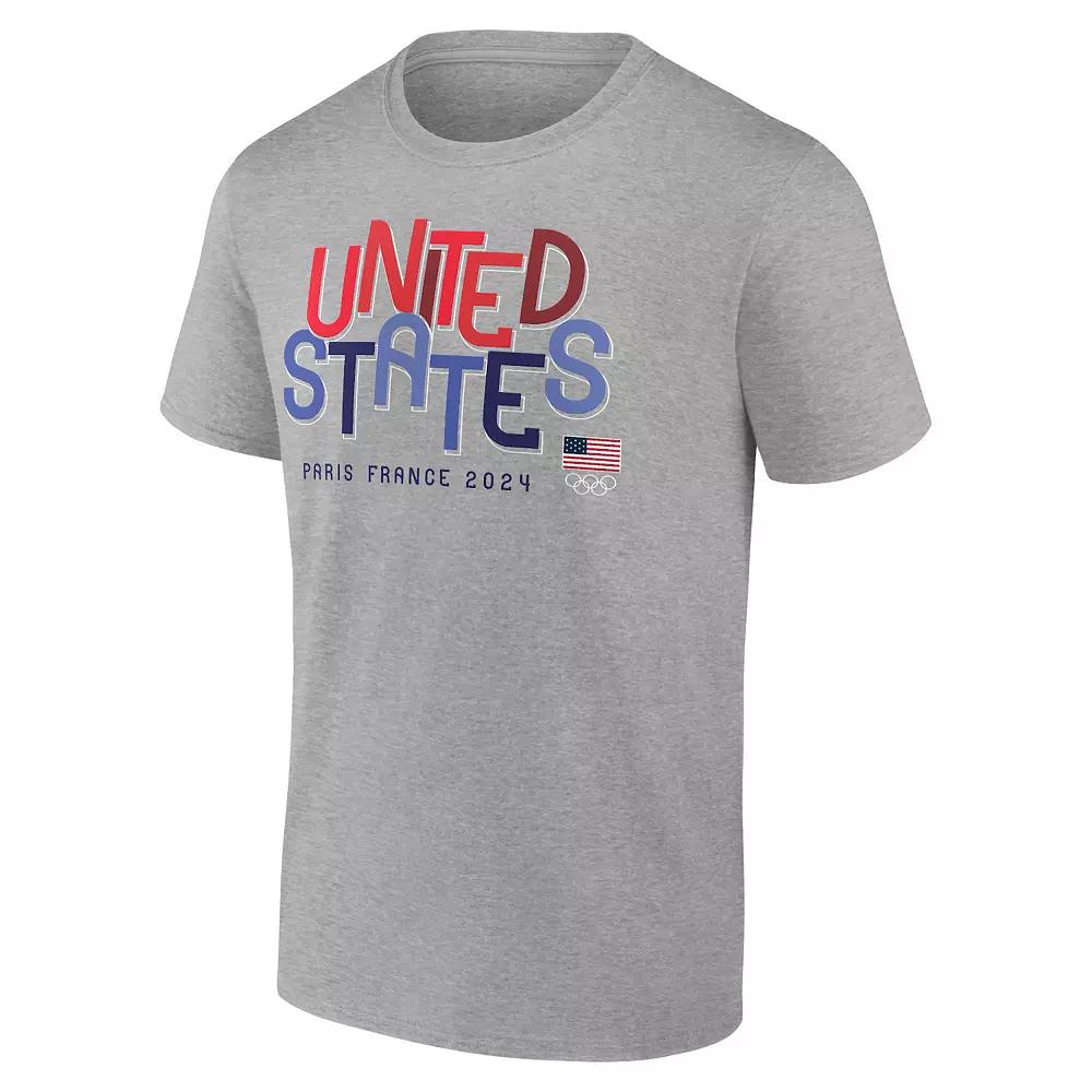 Men's Team USA United States Paris Olympics Graphic Tee, Size: Small, Usa Gray Product Image