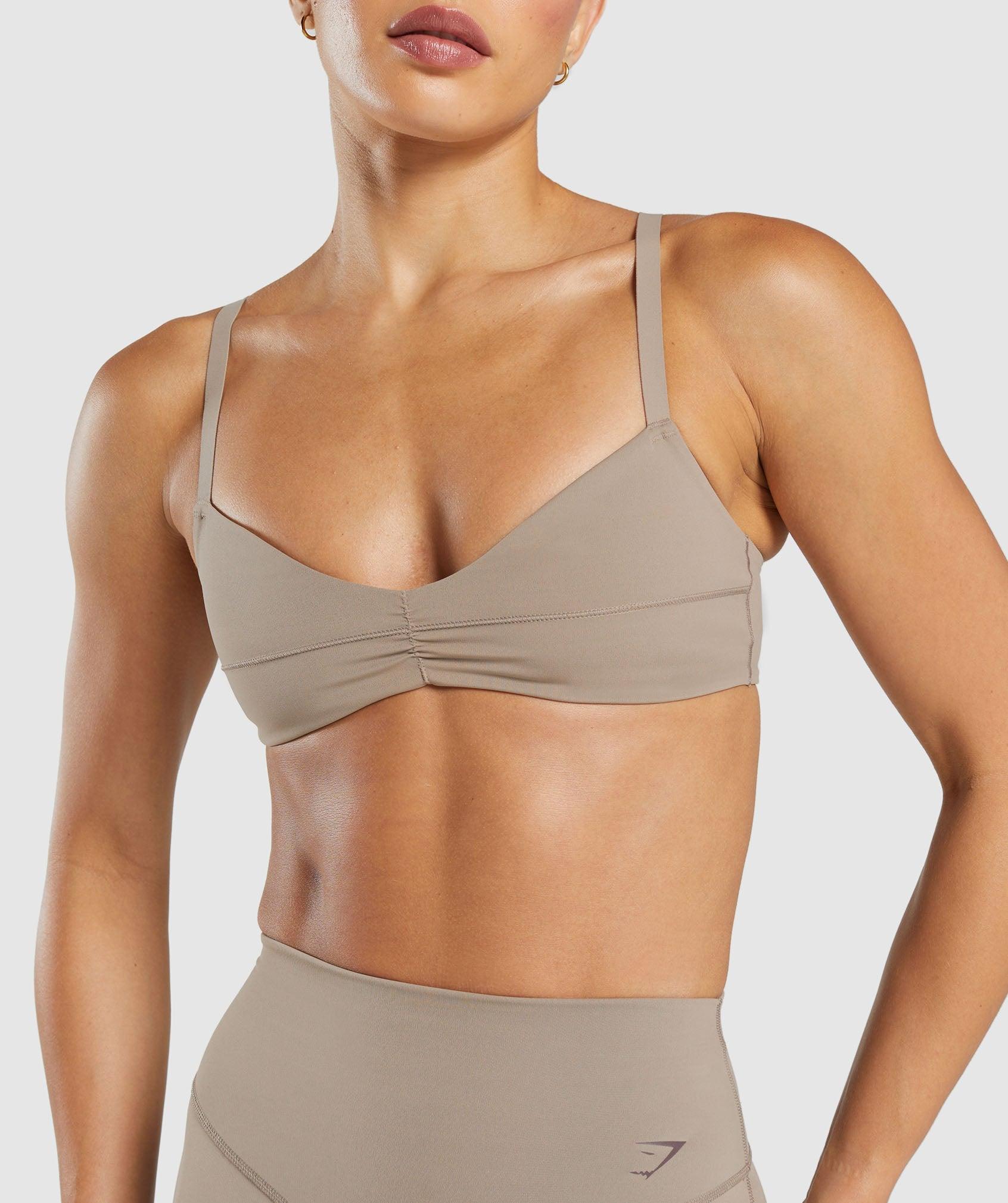 Gymshark Elevate Ruched Sports Bra - Lifestyle Brown Female Product Image