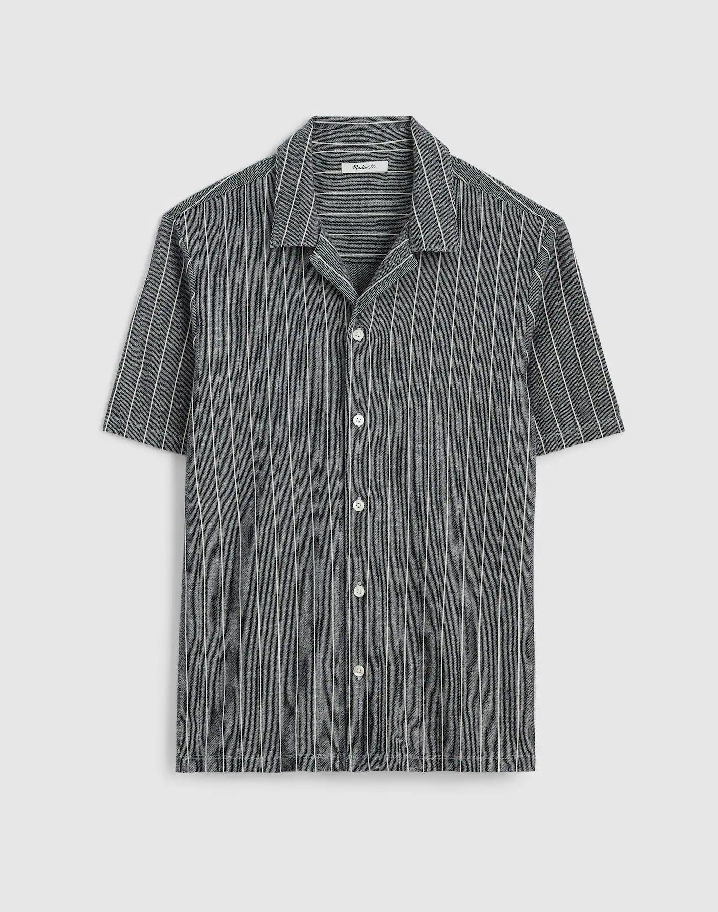 Textured Stripe Camp-Collar Shirt Product Image