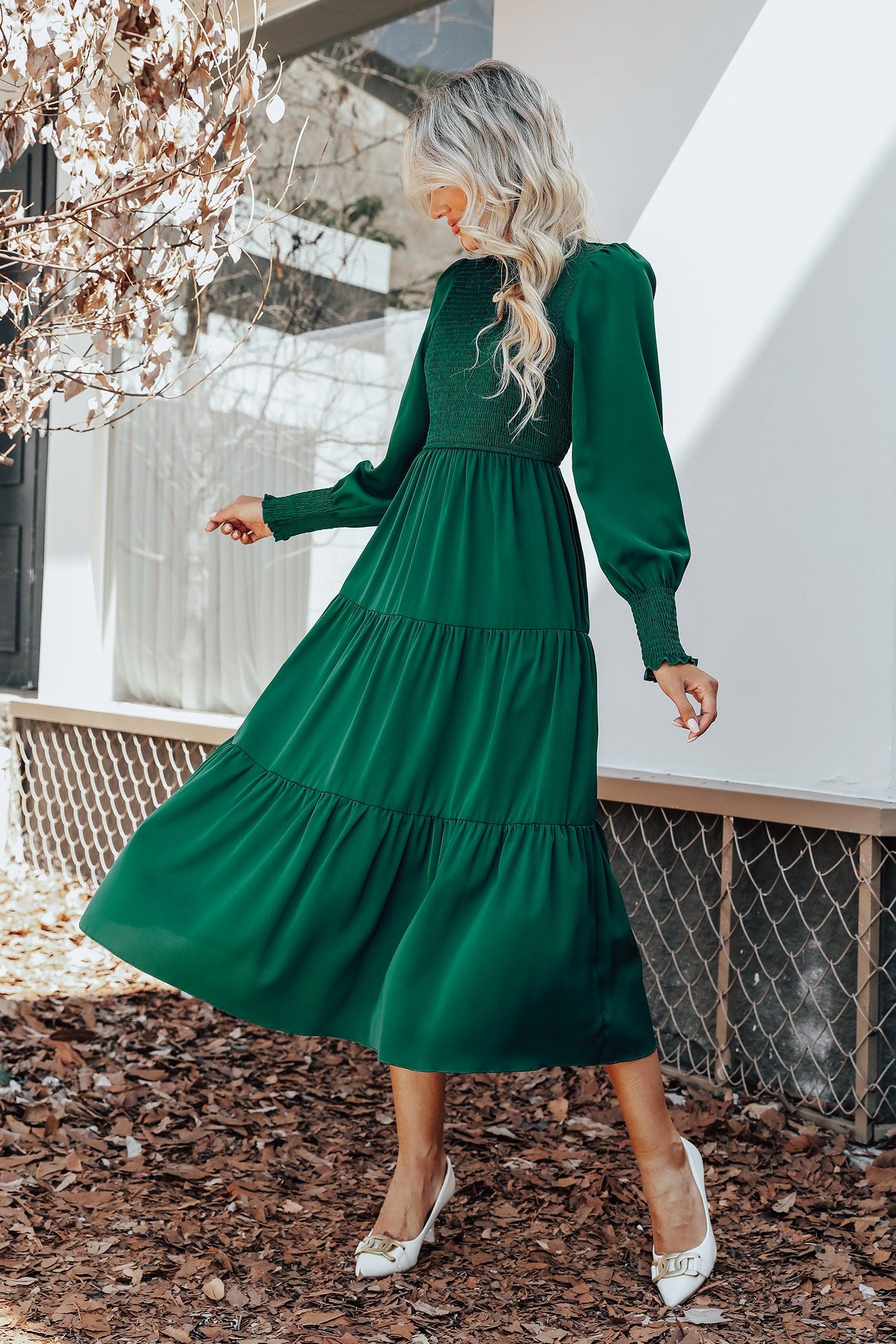 Anastasia Smocked Long Sleeve Maxi Dress Product Image