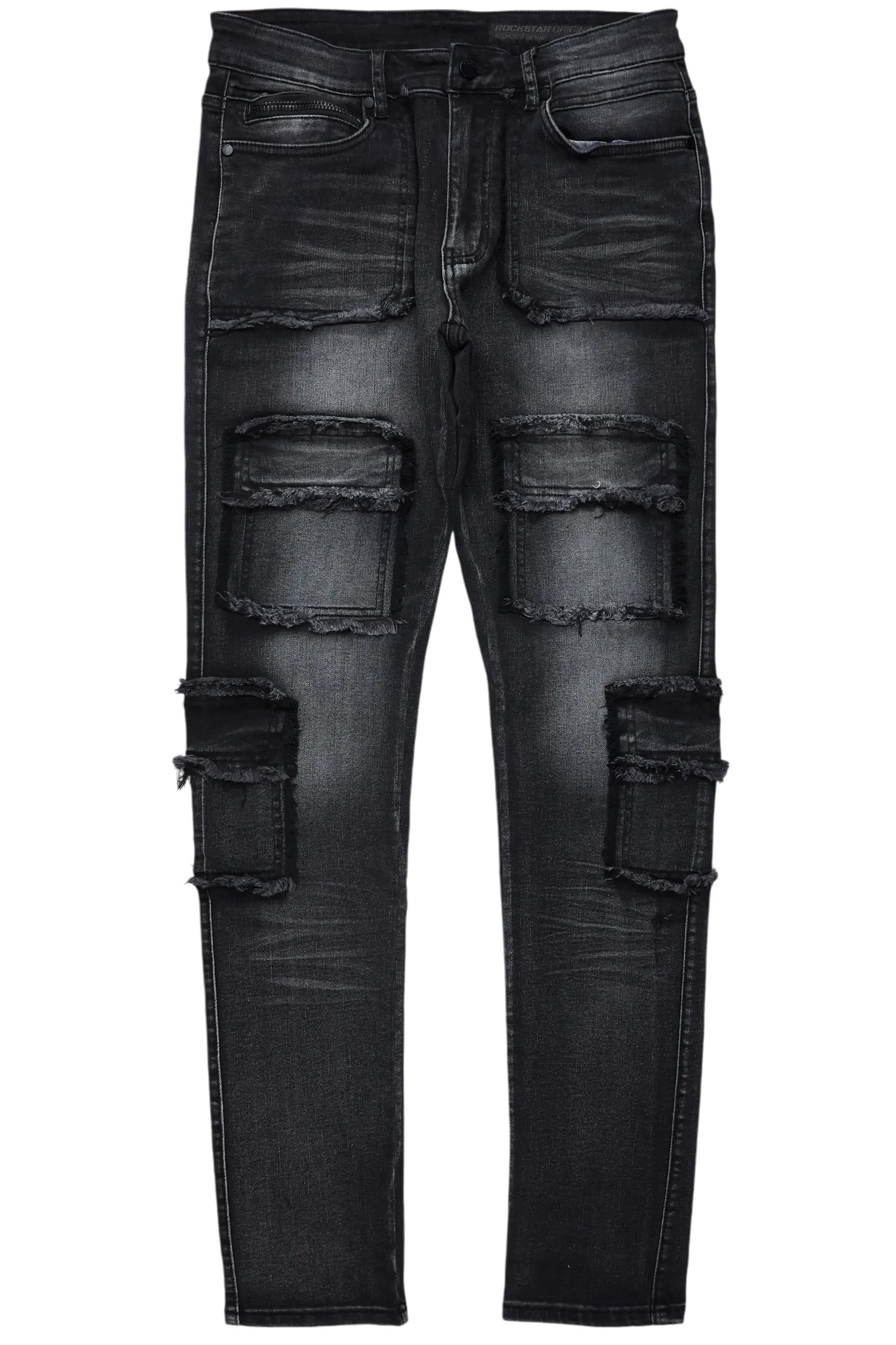 Tyrell Dark Grey Skinny Fit Cargo Jean Male Product Image