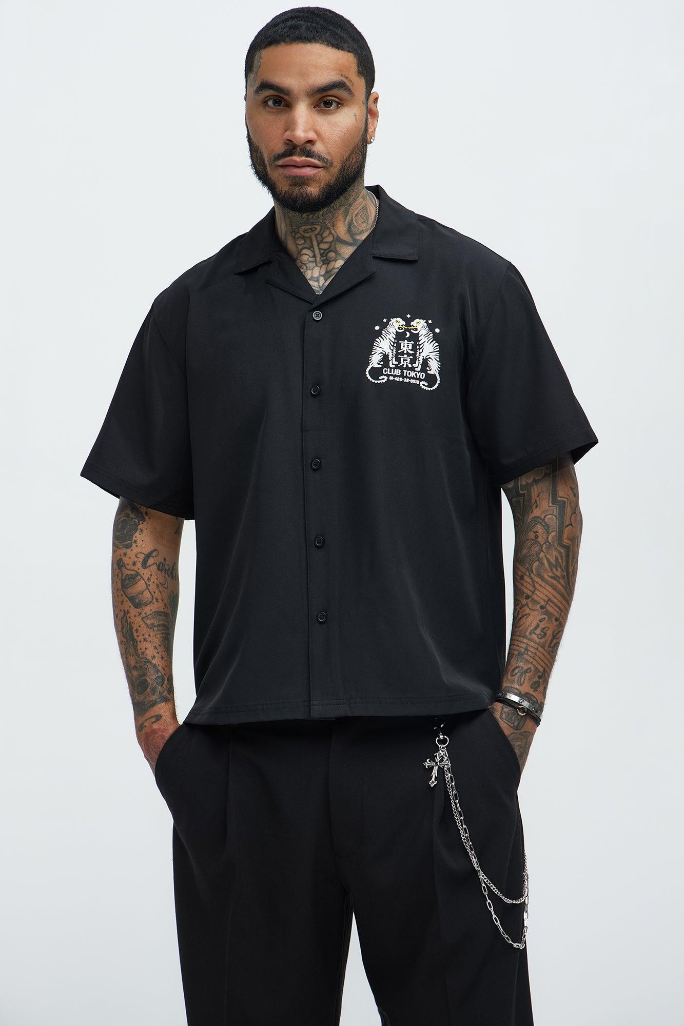 Club Tokyo Graphic  Button Up Shirt - Black Product Image