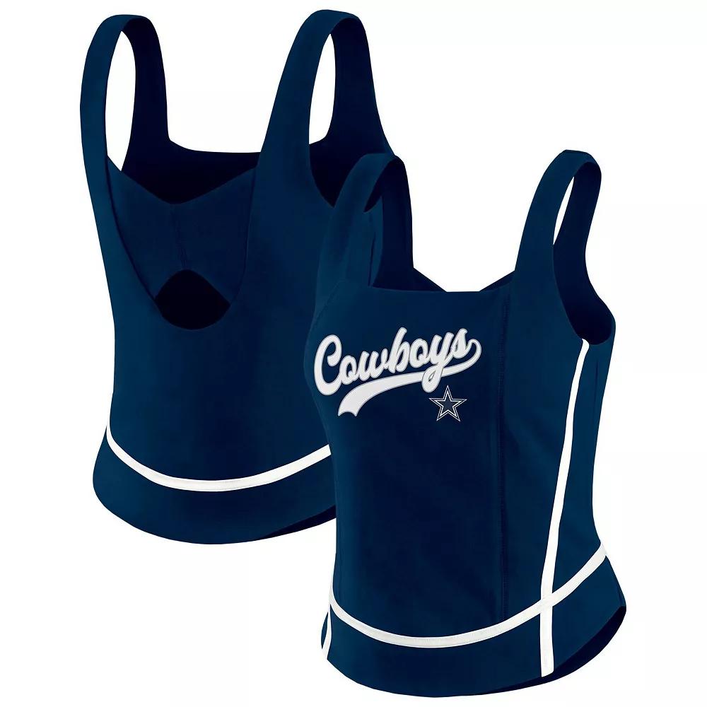 Women's WEAR by Erin Andrews Navy Chicago Bears Square Neck Tank Top,  Product Image