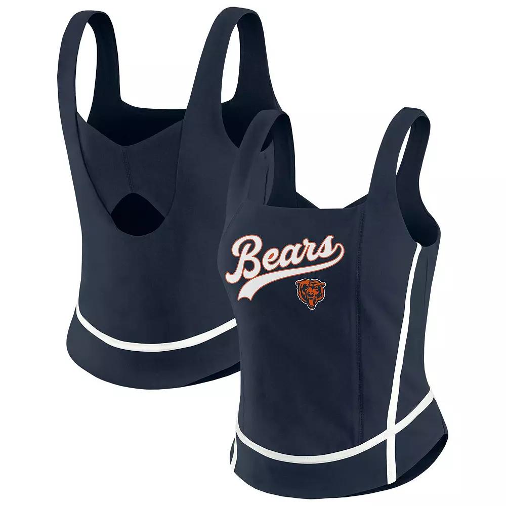 Women's WEAR by Erin Andrews Navy Chicago Bears Square Neck Tank Top,  Product Image