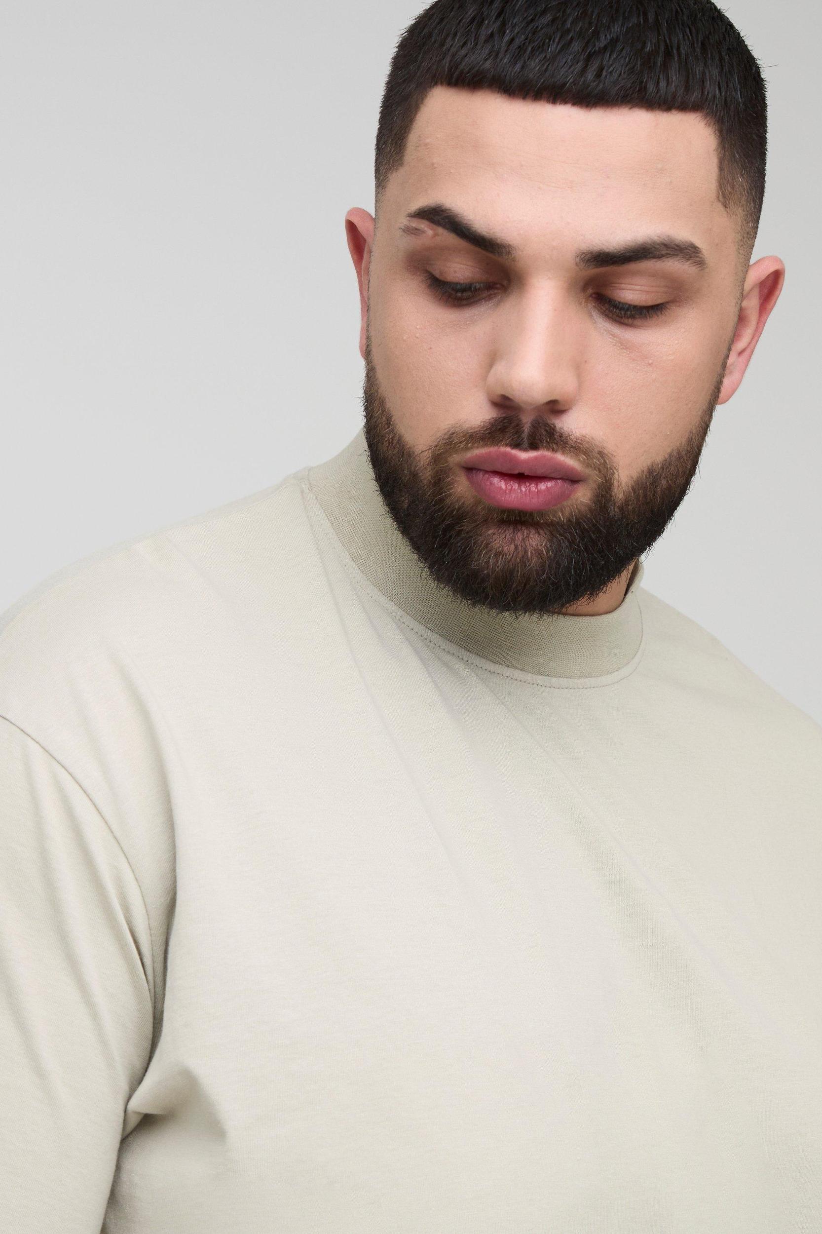 Plus Basic Boxy Oversized Fit Extended Neck T-Shirt | boohooMAN USA Product Image