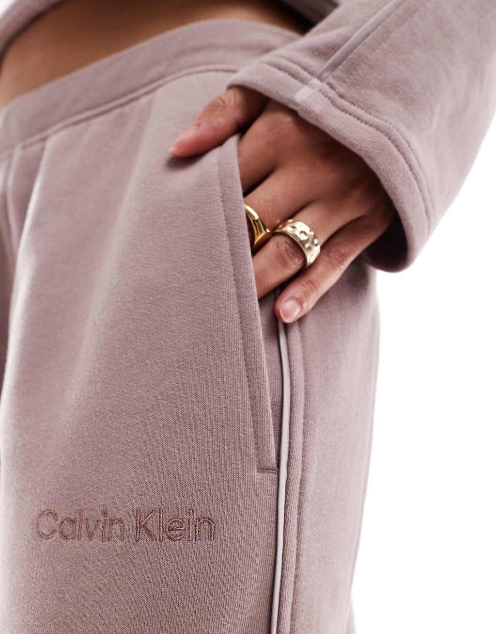 Calvin Klein Tonal Logo logo lounge sweatpants in sand Product Image