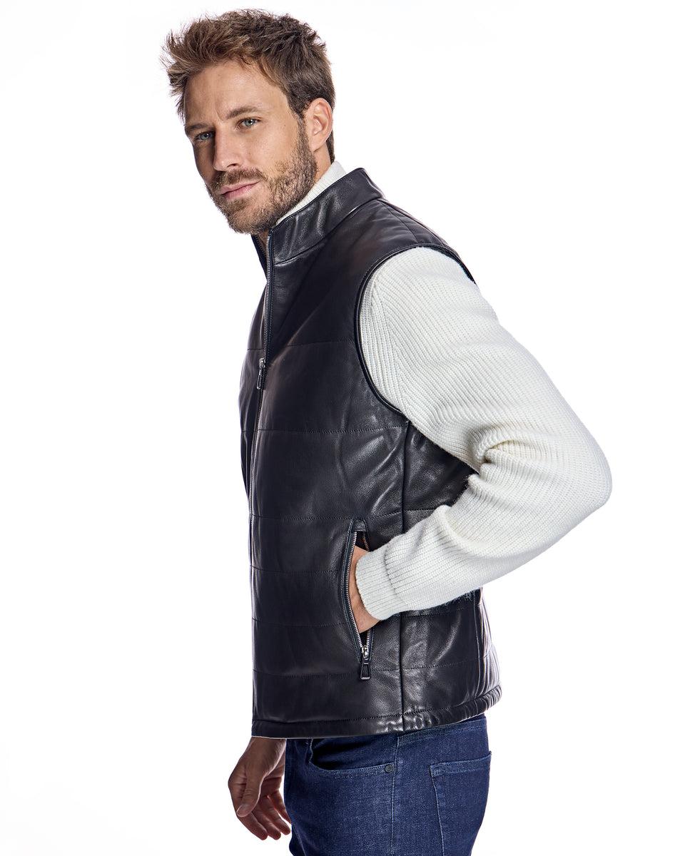 Men's Leather Vest Product Image