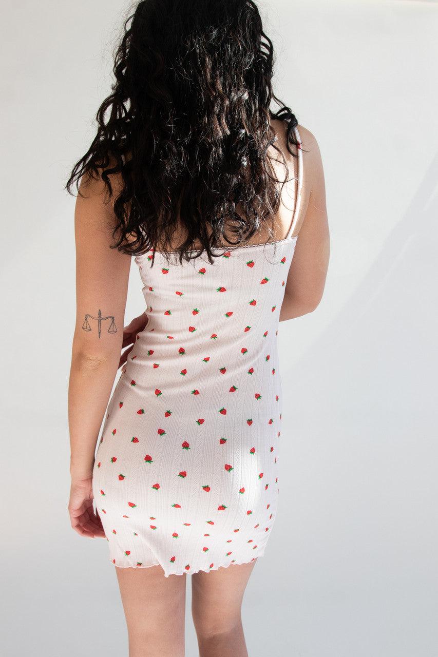 Bow Detail Fruit Print Mini Dress Product Image