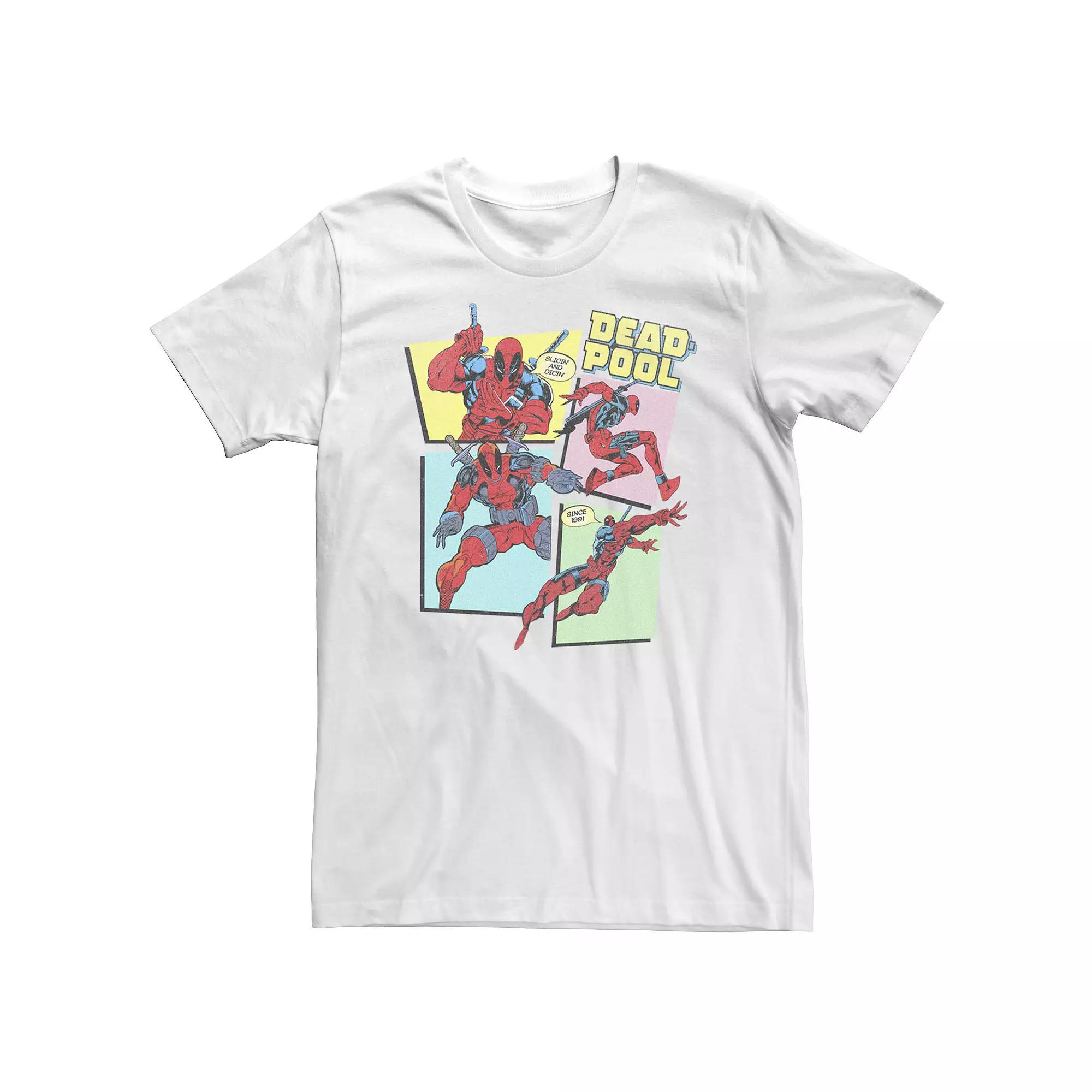 Big & Tall Deadpool Comic Style Action Portrait Panels Tee, Men's,  Product Image