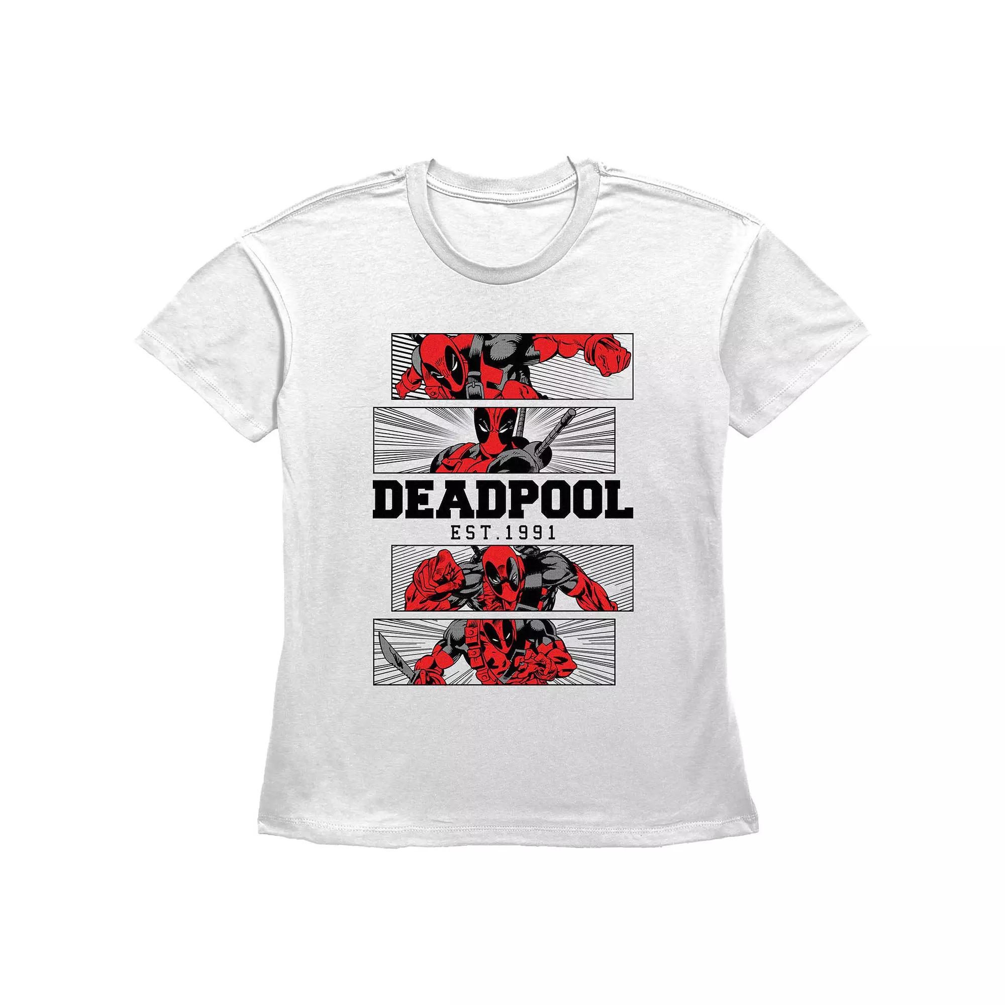Women's Marvel Deadpool Est. 1991 Graphic Tee, Size: Small, White Product Image