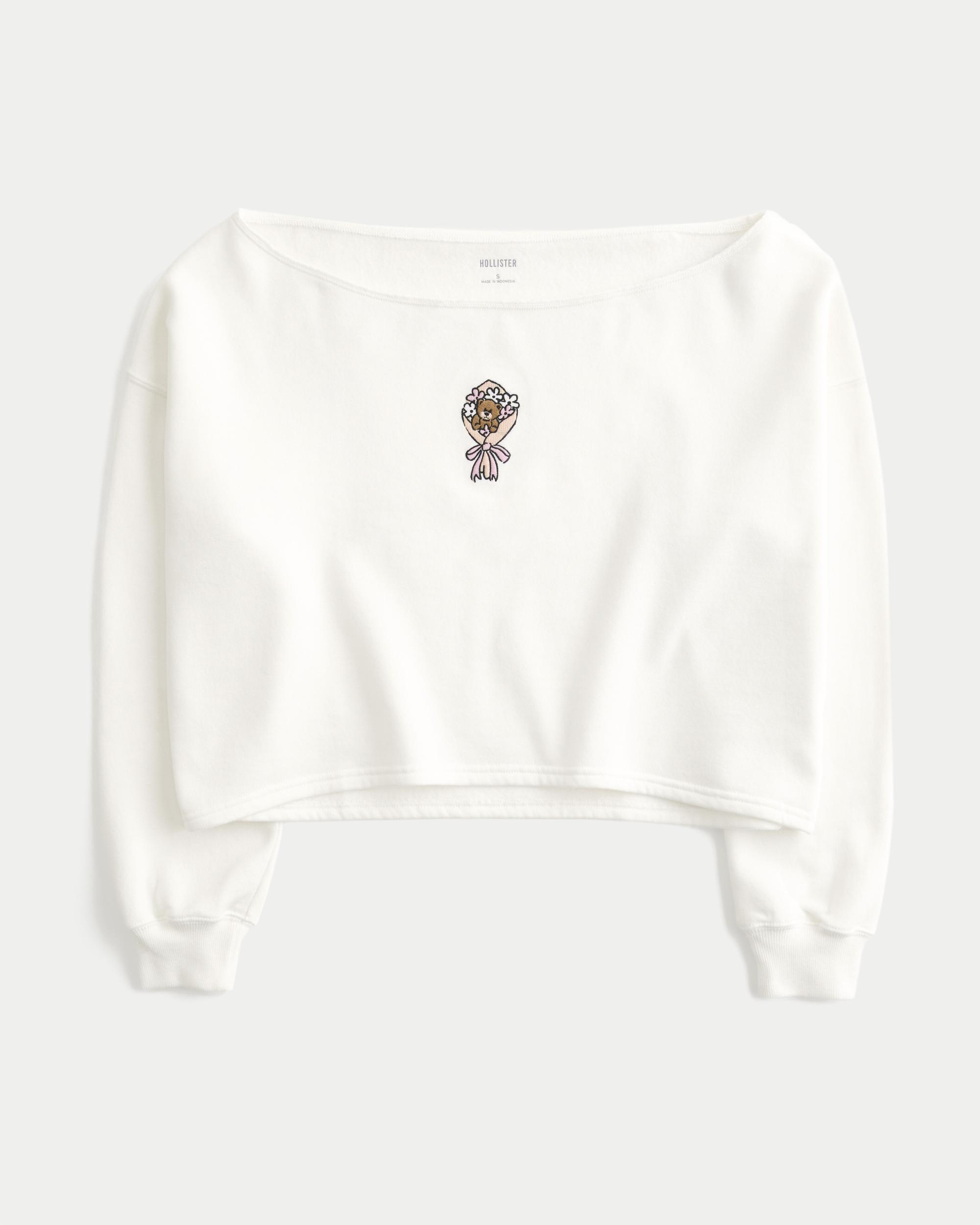 Easy Graphic Double Off-the-Shoulder Sweatshirt Product Image