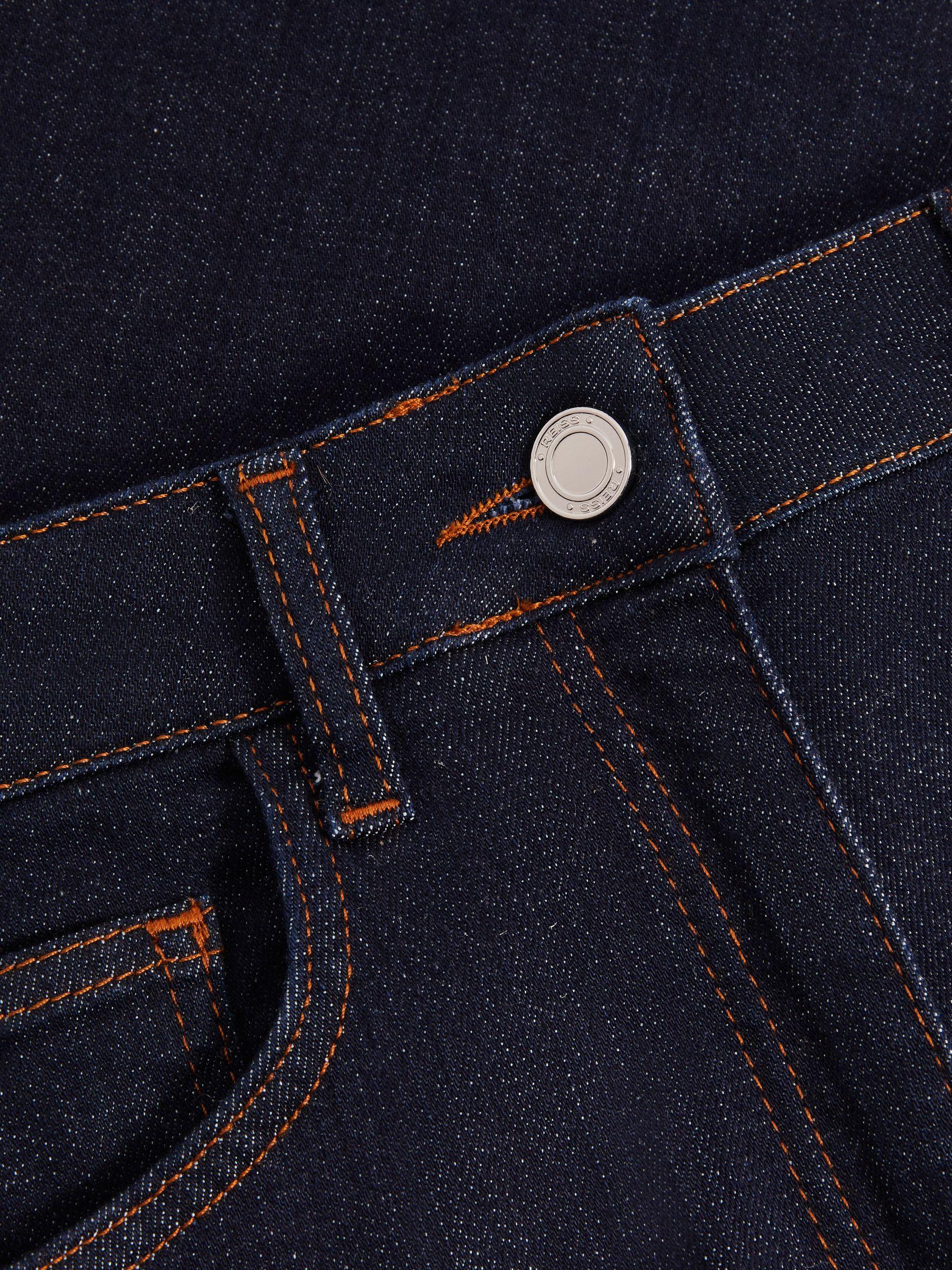 Petite Mid-Rise Straight-Leg Jeans in Mid Blue Product Image