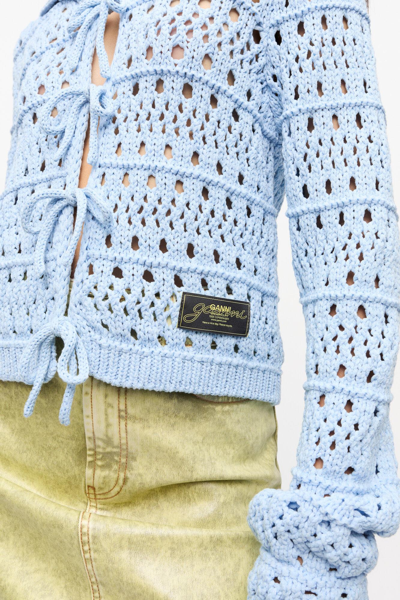 Blue Tie String Cardigan Product Image