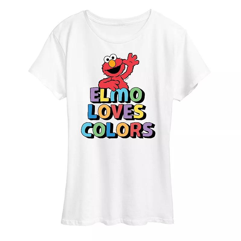 Women's Sesame Street Elmo Colors Graphic Tee, Girl's,  Product Image