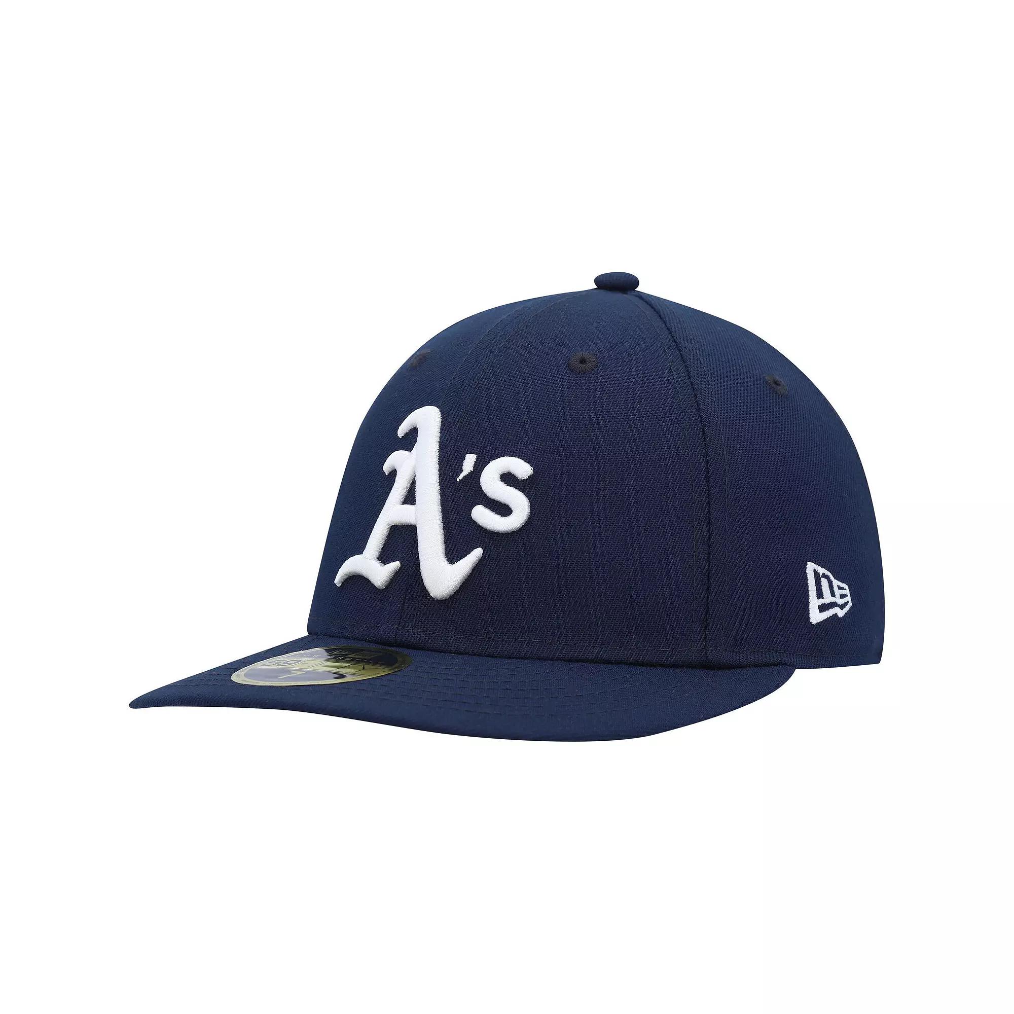 Men's New Era Navy Oakland Athletics Oceanside Low Profile 59FIFTY Fitted Hat, Size: 7 1/4, Blue Product Image