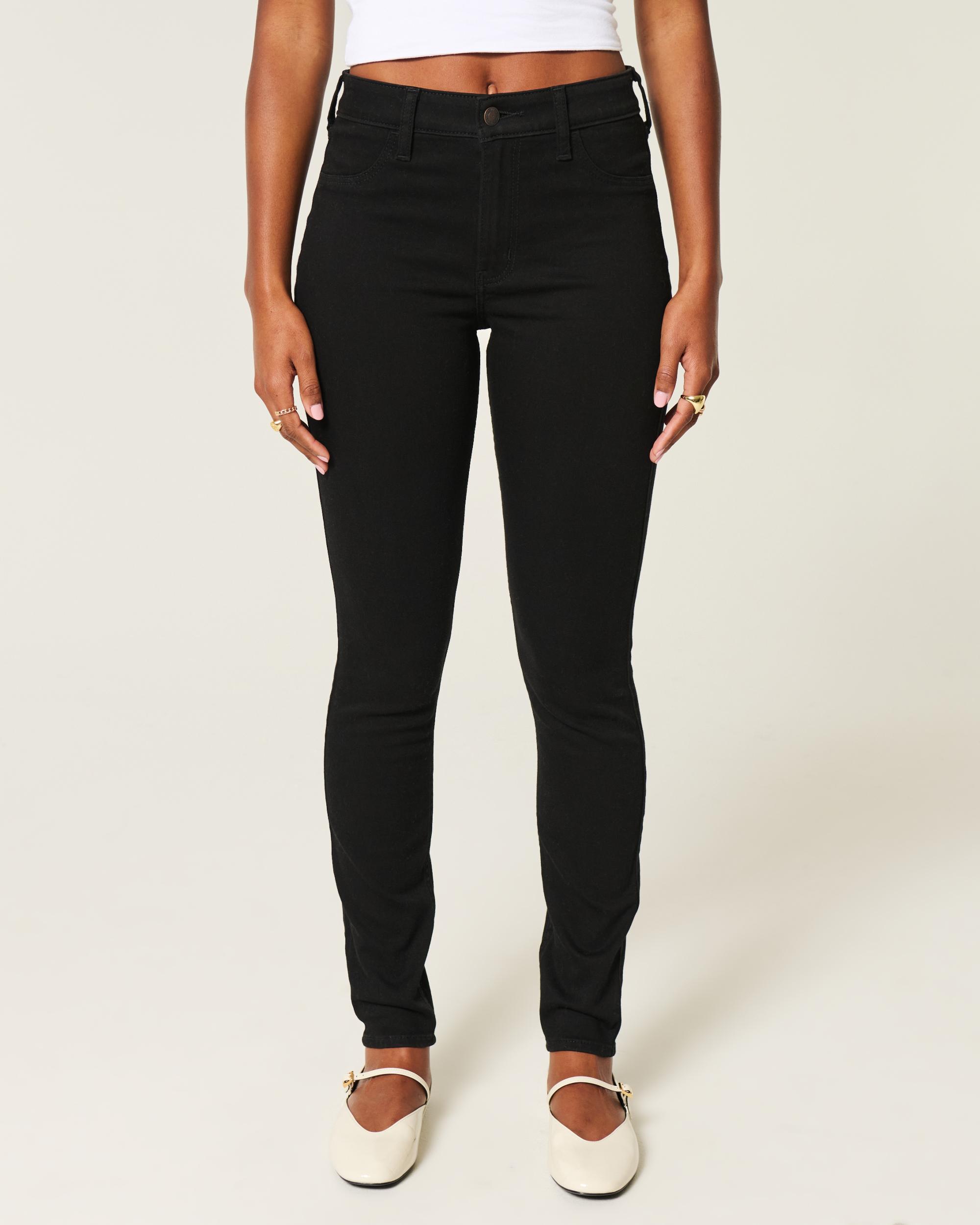 High-Rise Black Jean Leggings Product Image