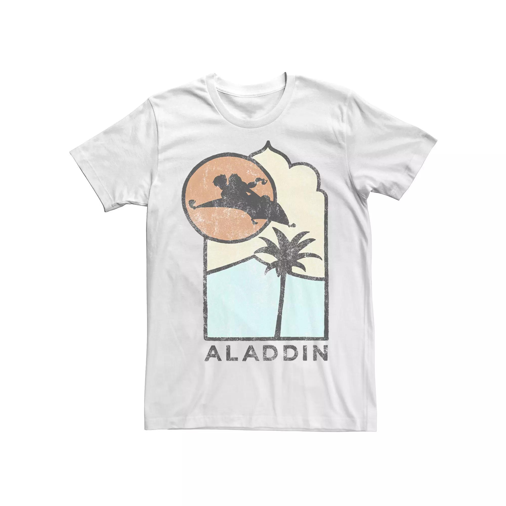 Men's Disney's Aladdin Live Action Carpet Ride Line Art Logo Tee,  Product Image