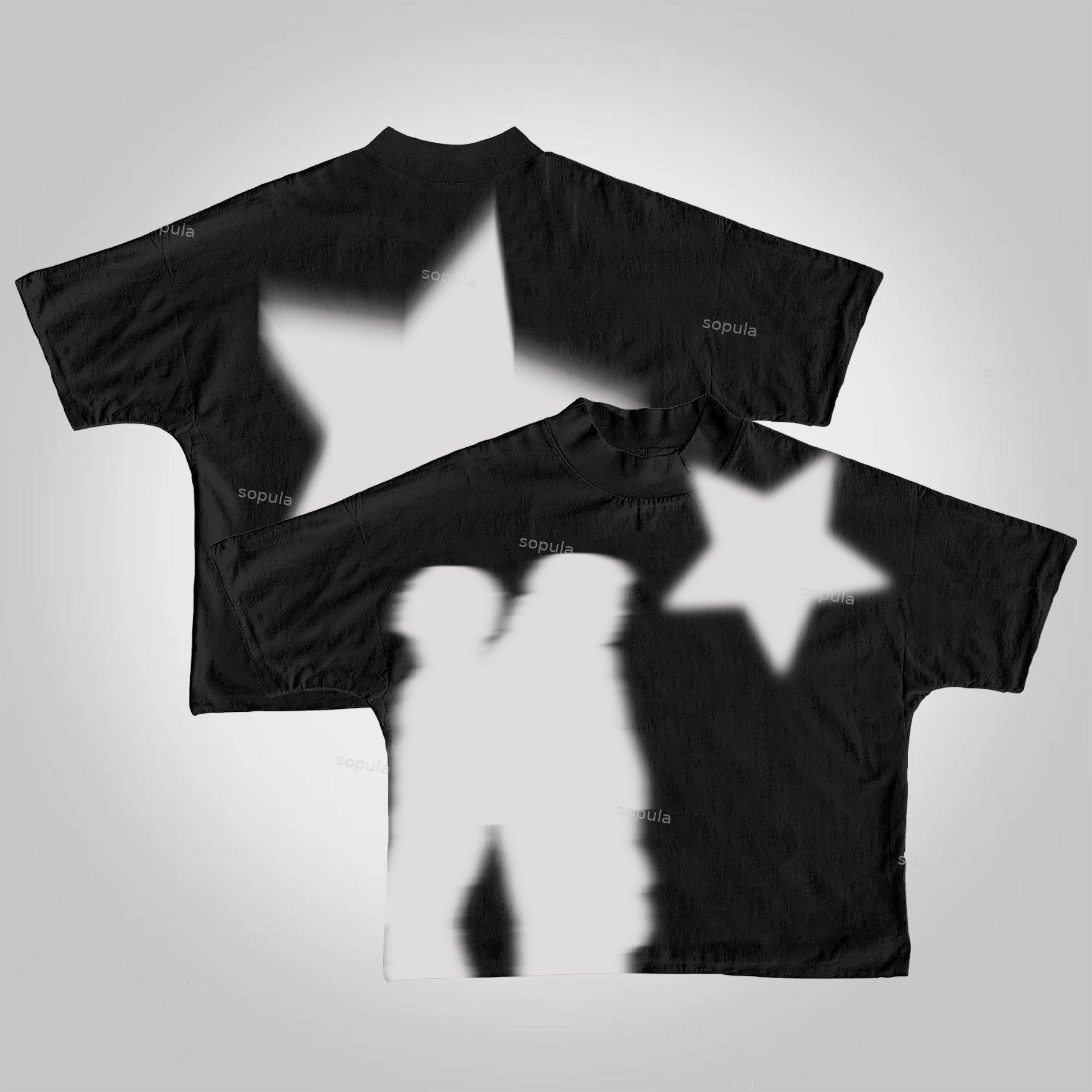 Sopula Virtual Shadow Graphic Cropped T-shirt Product Image