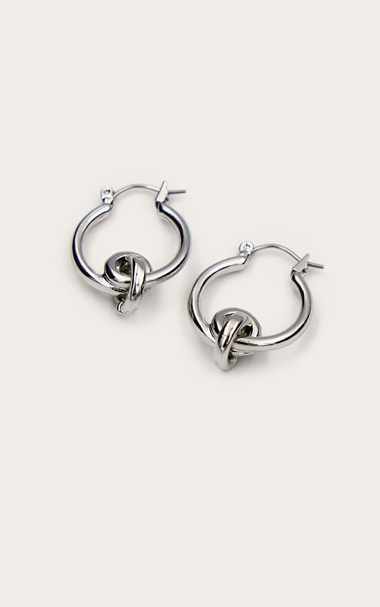 Silver Intertwined Double Hoop Earrings Product Image