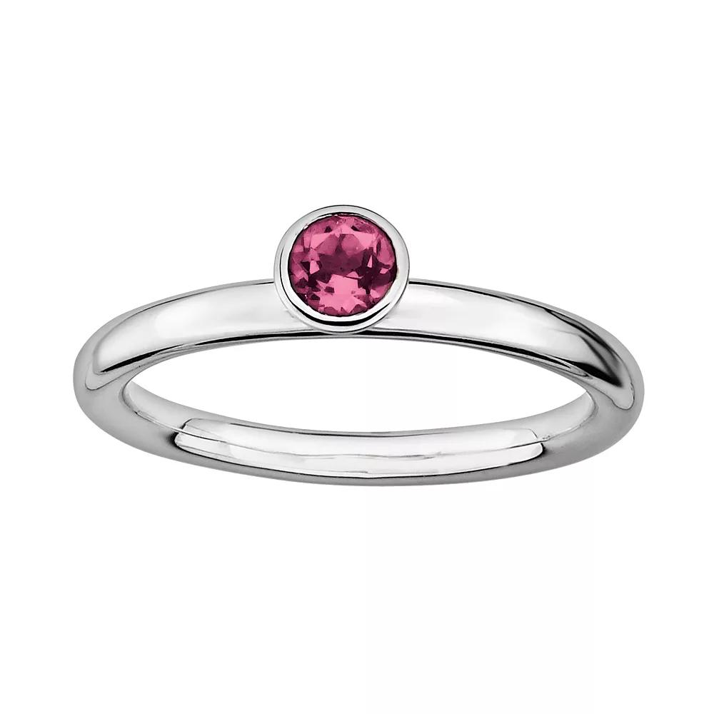 Stacks & Stones Sterling Silver Pink Tourmaline Stack Ring, Women's, Size: 6 Product Image