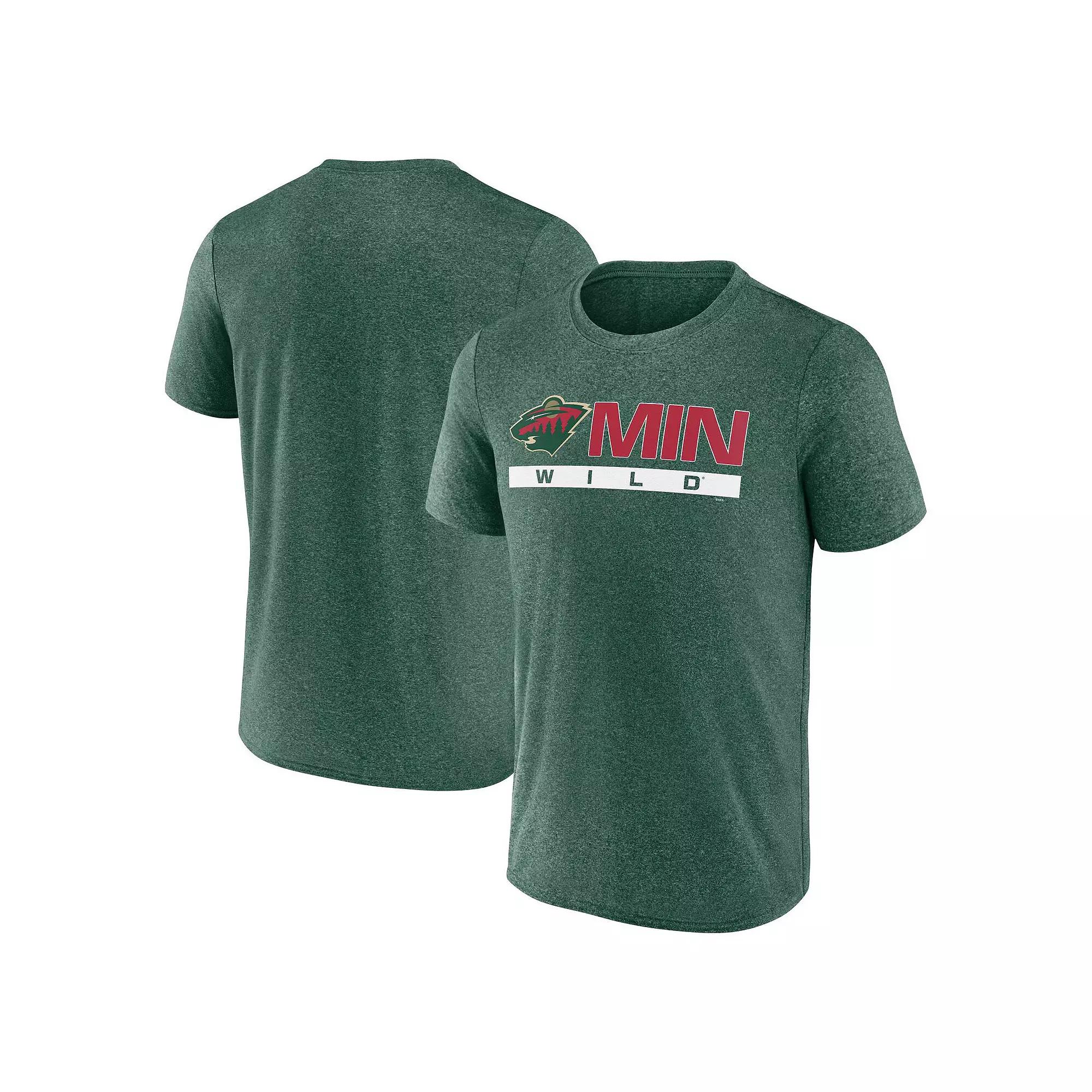 Men's Fanatics Branded Heather Green Minnesota Wild Playmaker T-Shirt,  Product Image
