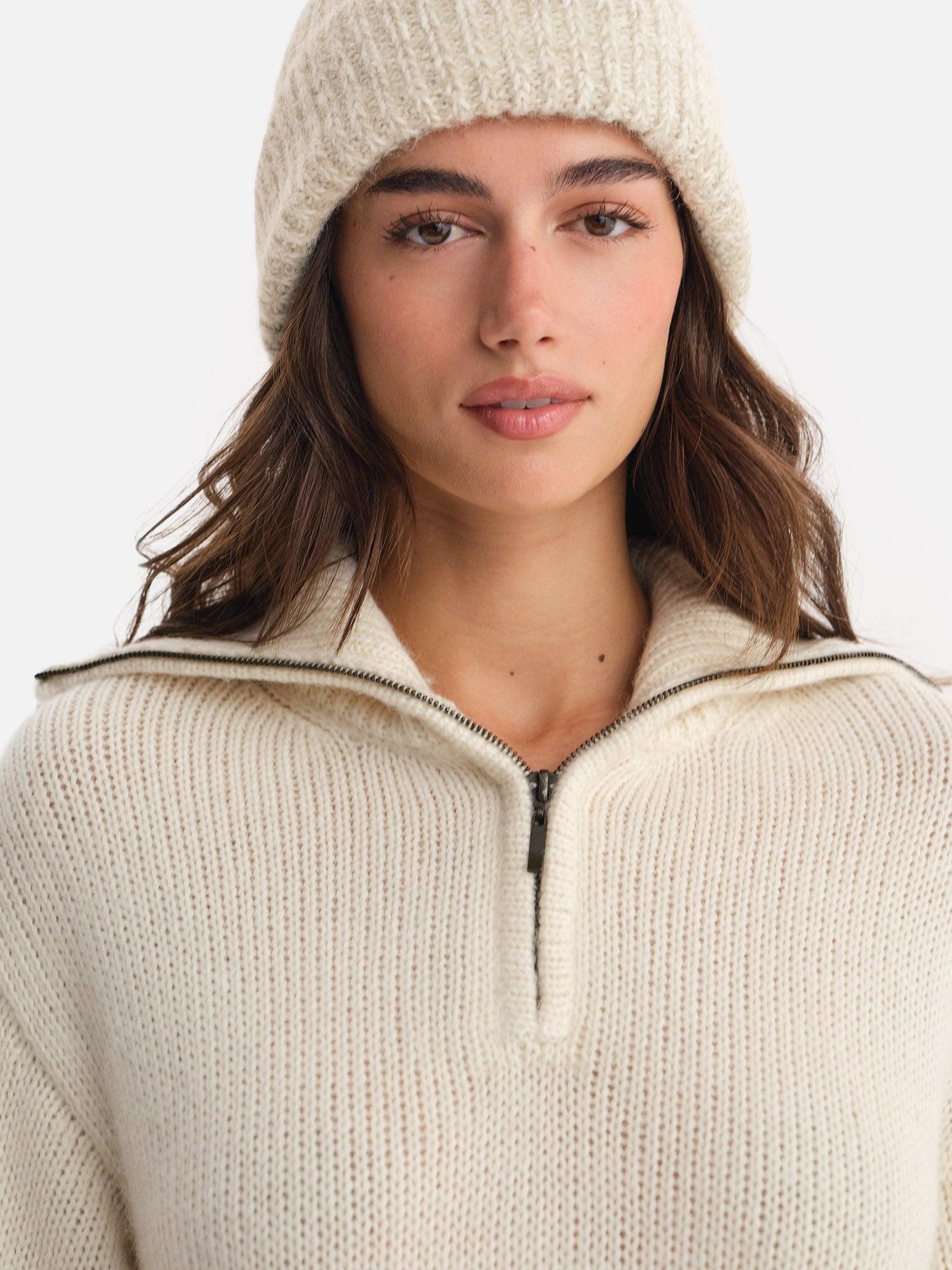 Luxe Alpaca Half-Zip Sweater Female Product Image