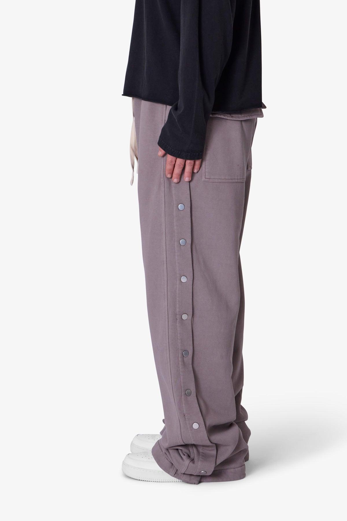 Side Snap Fleece Pants - Washed Mauve Product Image