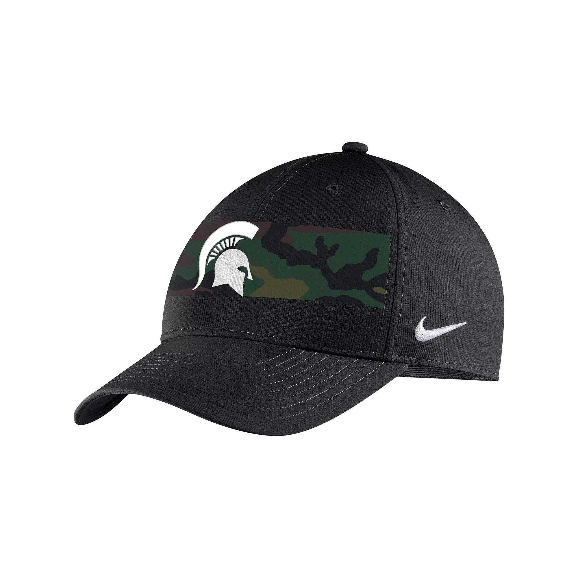 Men's Nike Black Michigan State Spartans Military Pack Camo Legacy91 Adjustable Hat Product Image