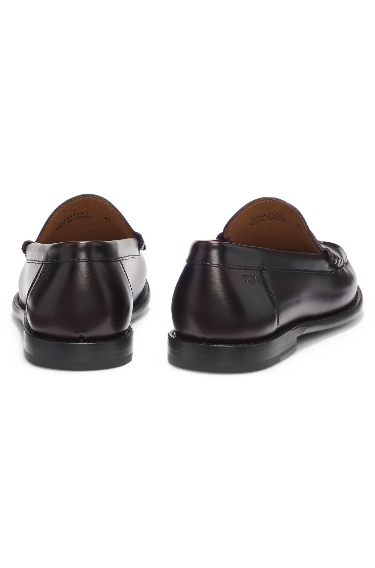 Leather loafers with penny trim Product Image