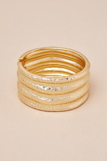 Effie Gold Hammered Cuff Bracelet Product Image