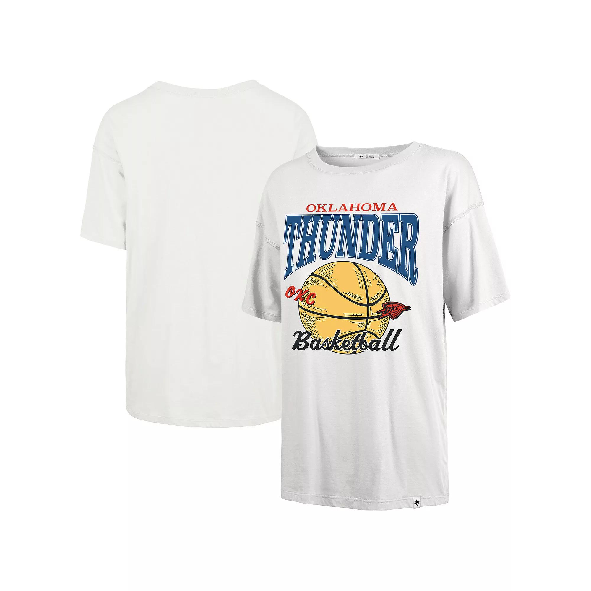 Women's '47  White Oklahoma City Thunder City Edition Down Court Sadie T-Shirt, Size: XL Product Image
