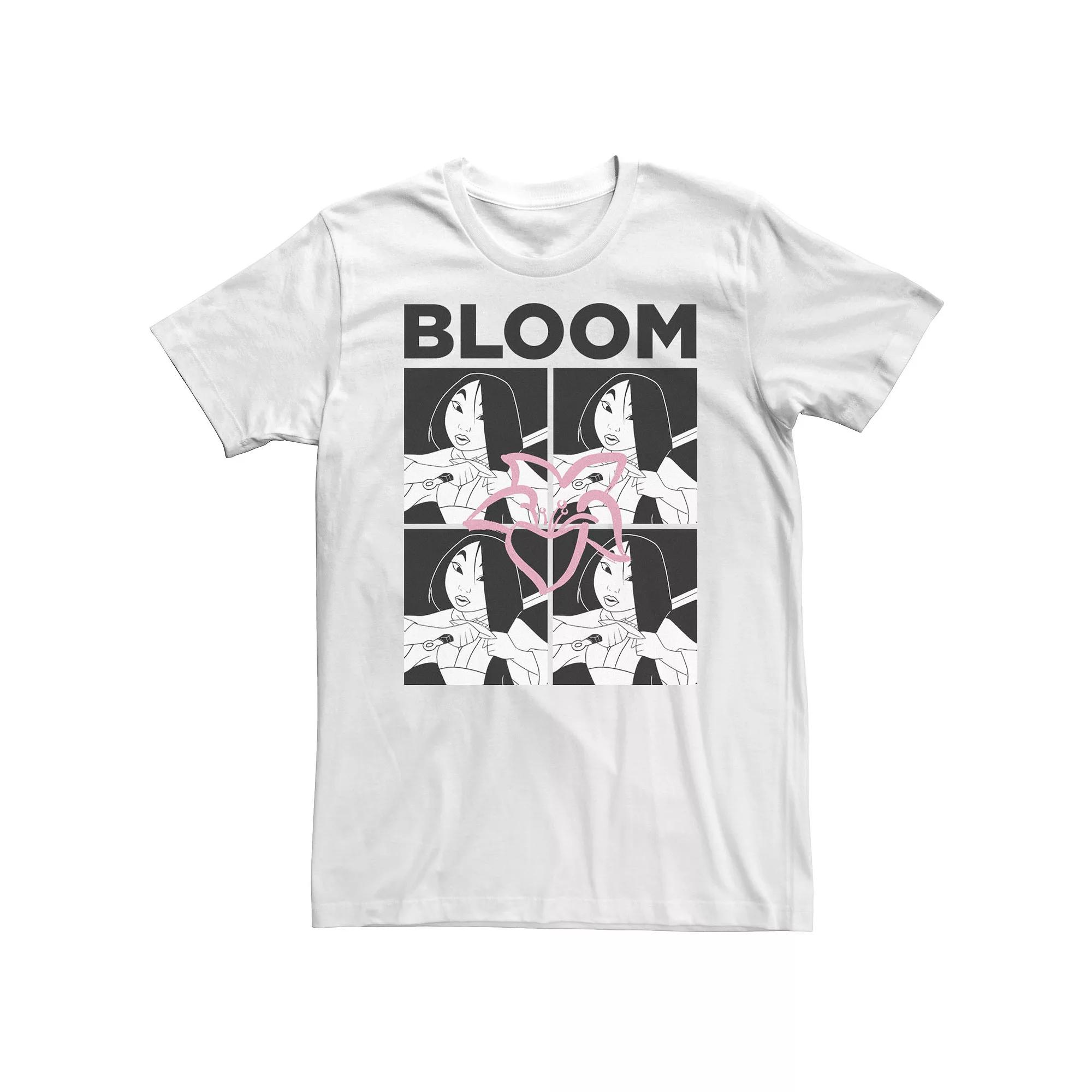 Big & Tall Disney Mulan Mulan Black & White Box Up Bloom Tee, Men's,  Product Image