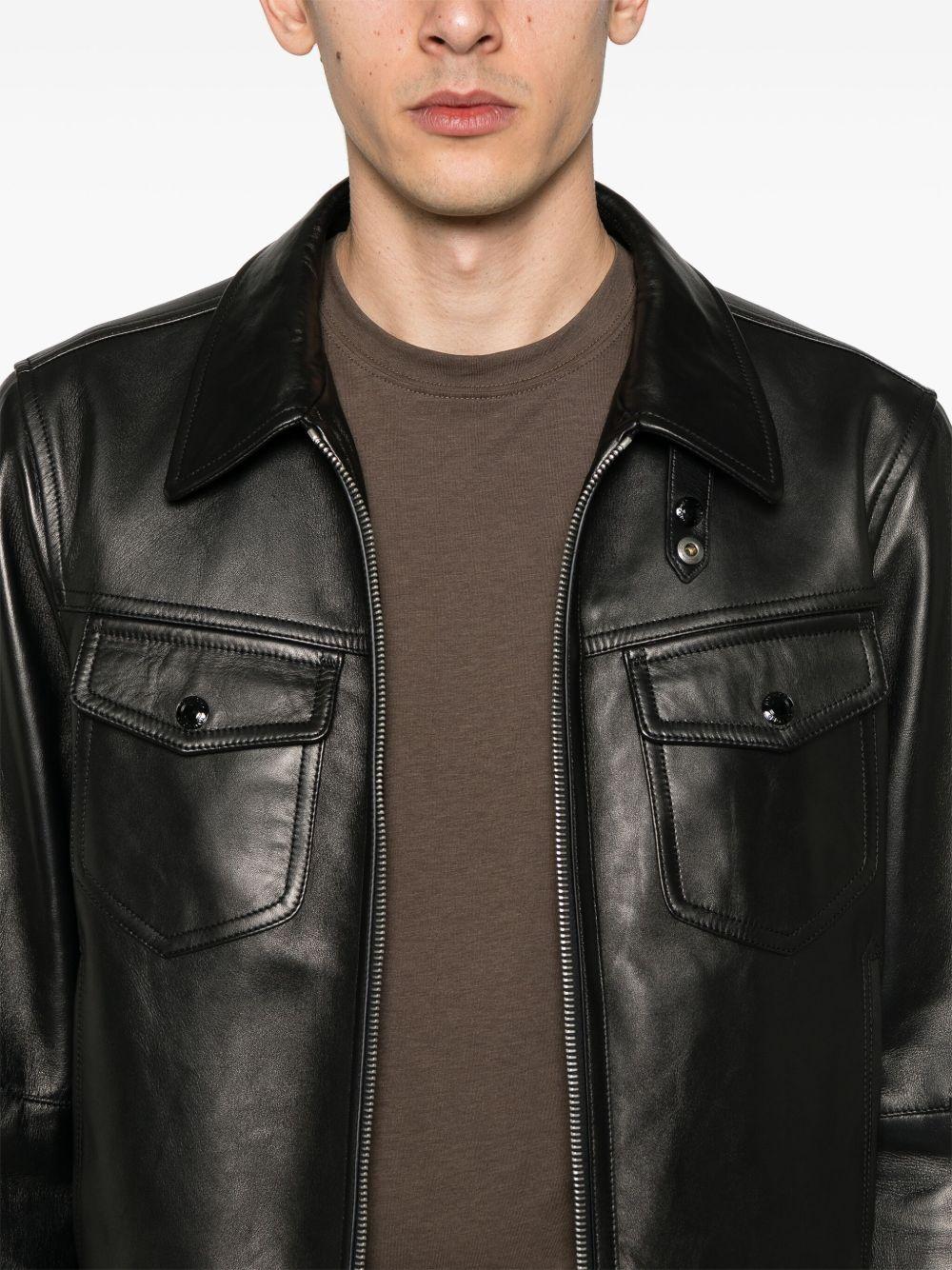 leather contrast jacket Product Image