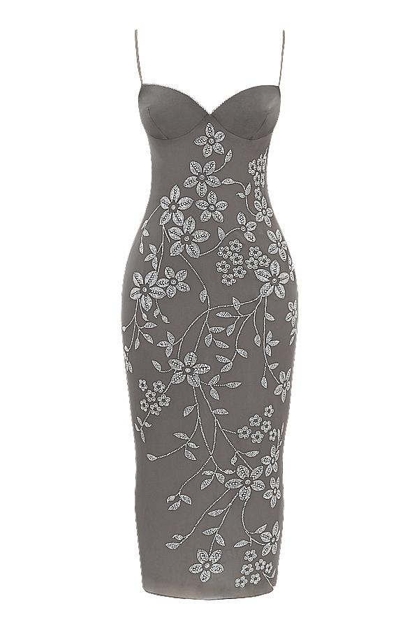 Blanca  smoke crystal embellished midi dress - sale Product Image