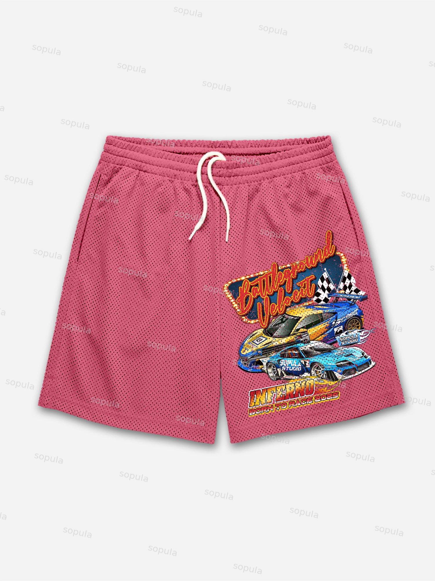 Racing Battleground Print Mesh Shorts Product Image