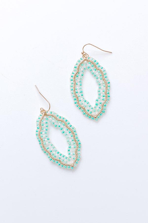 Show Stopper Beaded Earrings in Mint Product Image