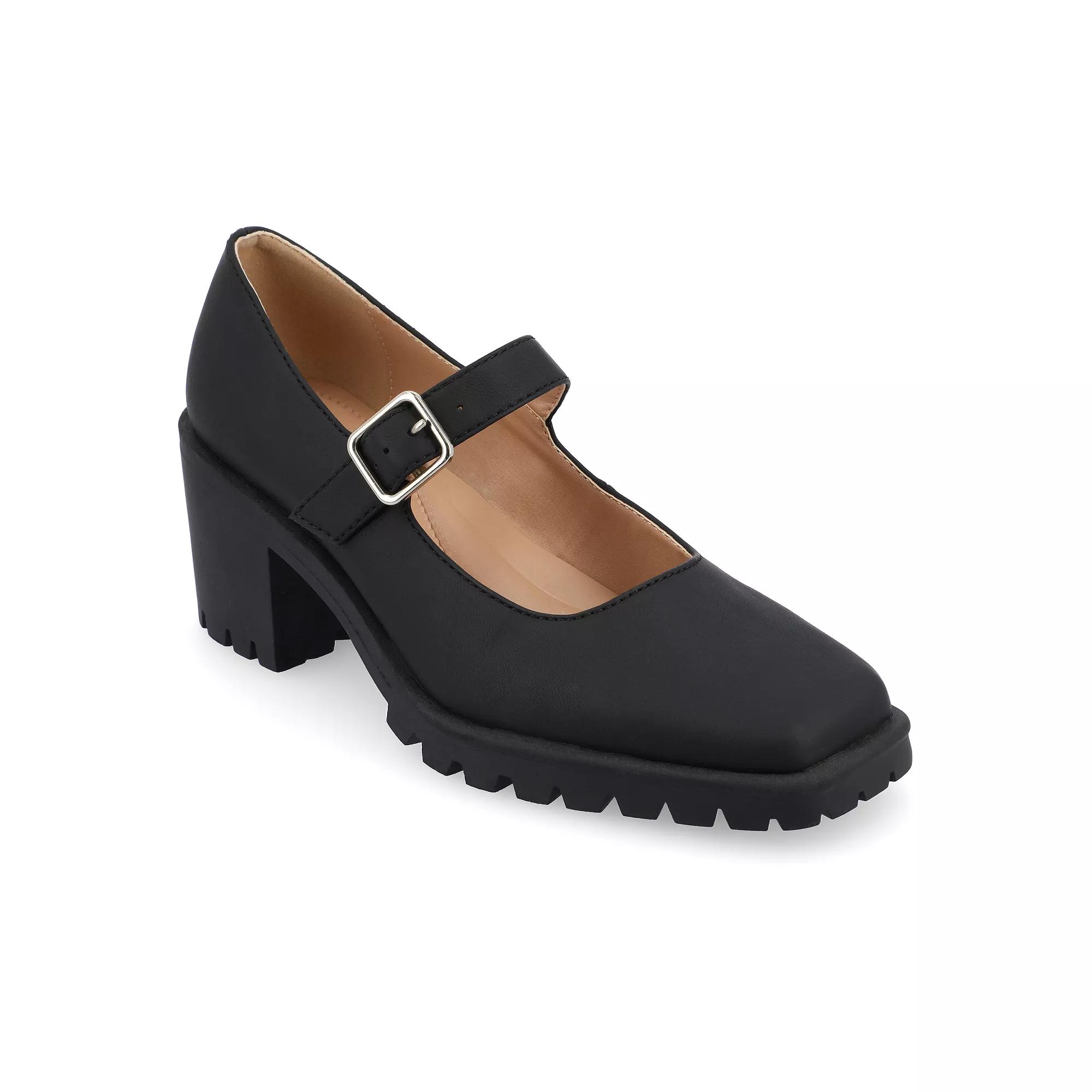 Journee Gladys Women's Mary Jane Block Heels,  Product Image