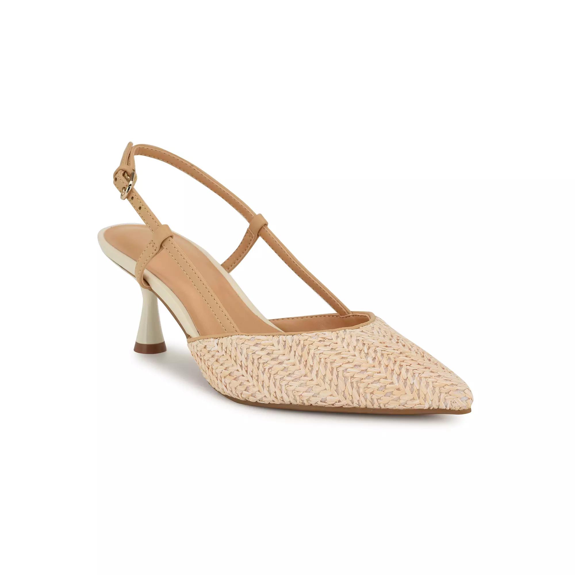Nine West Rowen Women's Slingback Dress Pumps, Size: 9.5, Ivory Natural Product Image