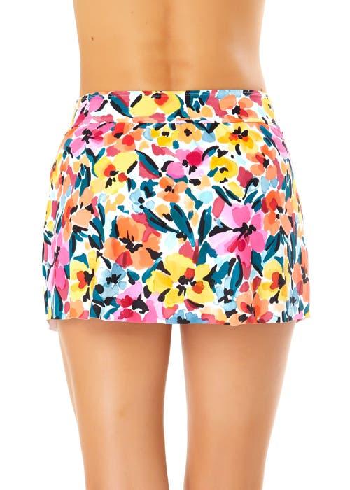 Anne Cole Women's Gradient Floral Drape Front Mid Rise Swim Skirt Bottom Product Image