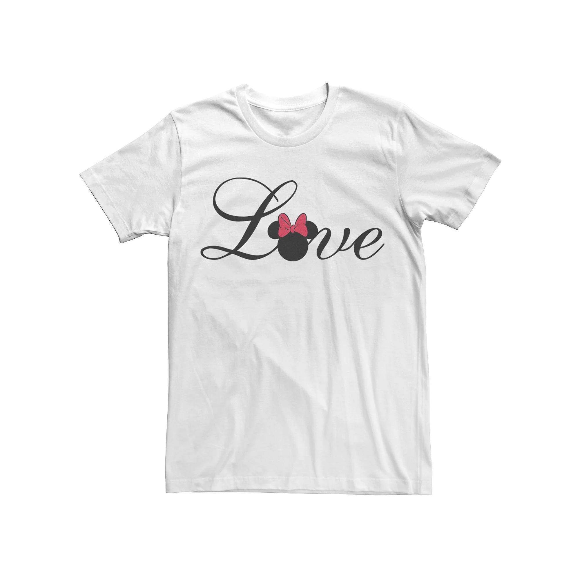 Disneys Mickey And Friends Minnie Mens Love Text Tee, Boys Product Image
