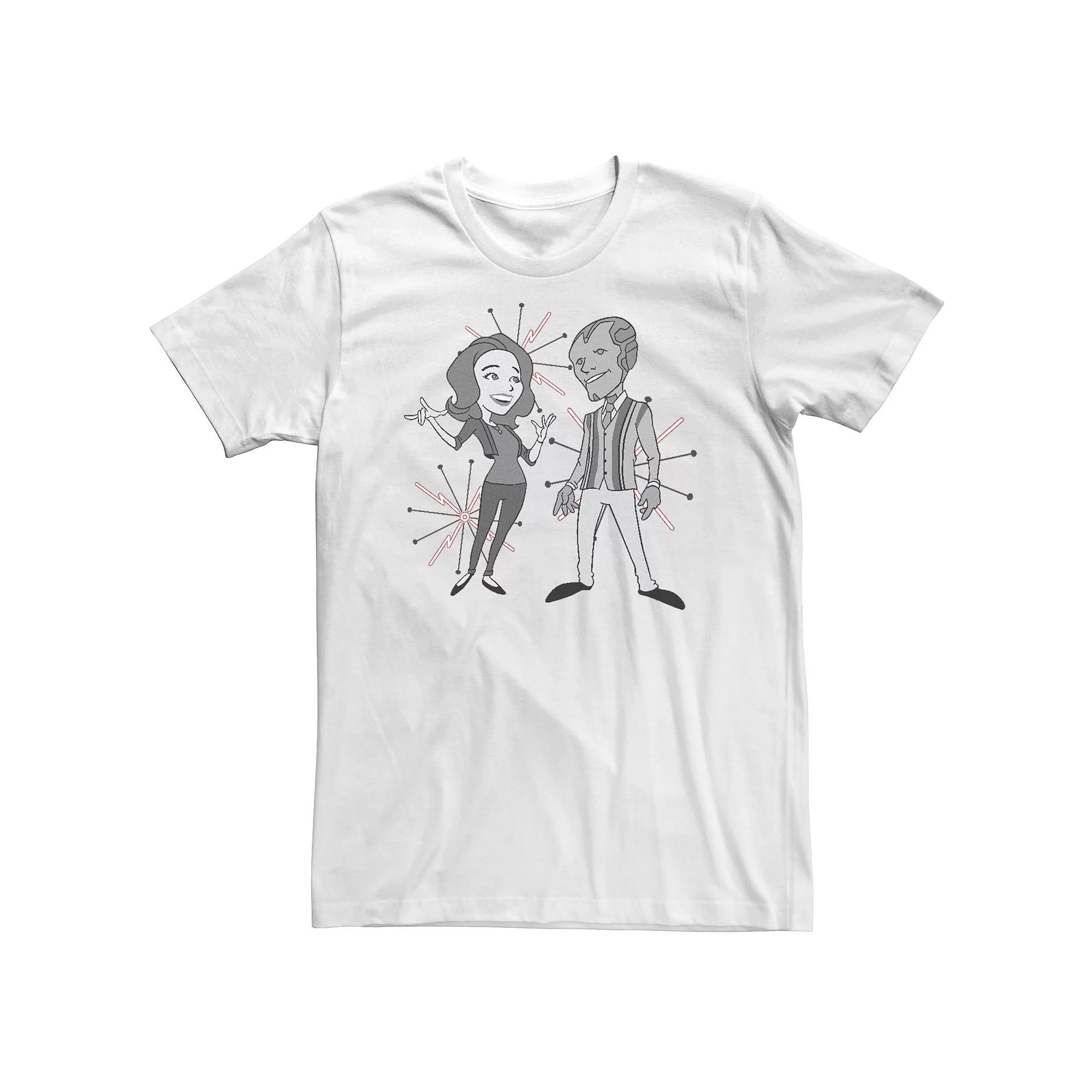 Big & Tall Marvel WandaVision '50s Cartoon Simple Portrait Tee, Men's, Size: 3XL, White Product Image