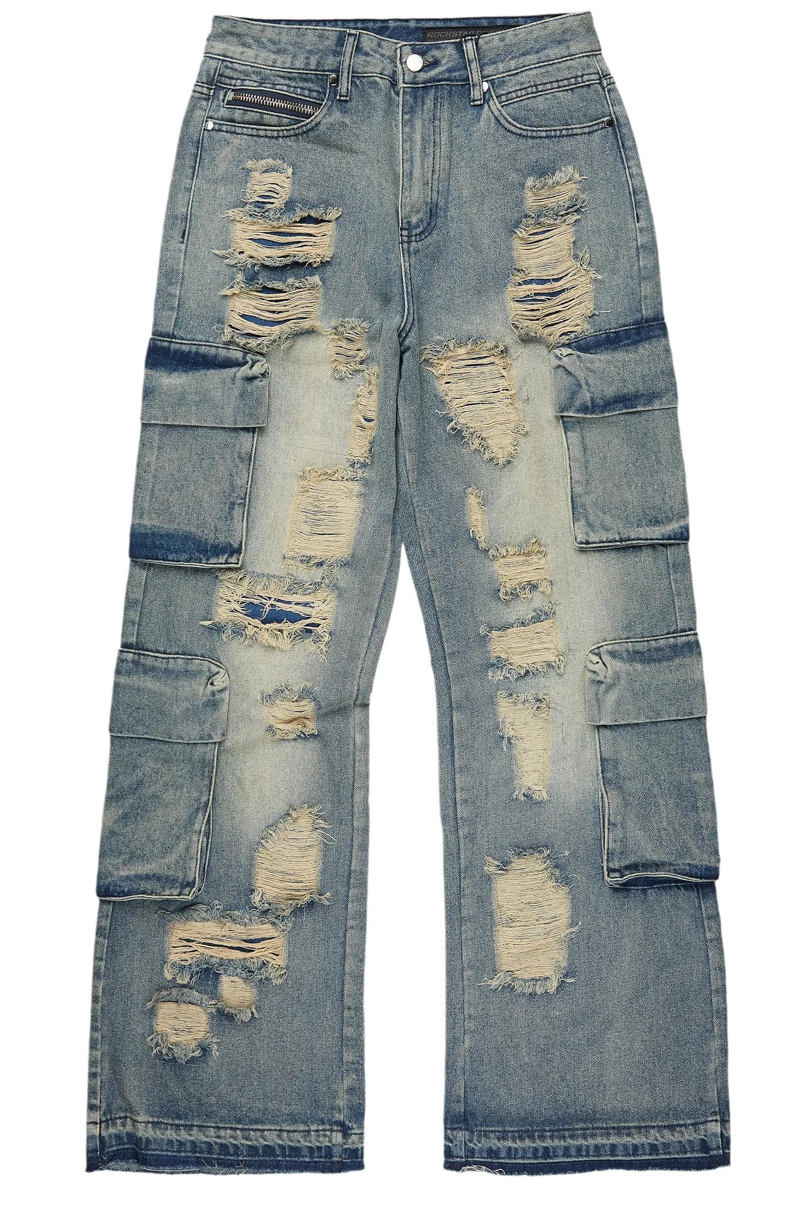 Peppe Blue Baggy Fit Jean Male Product Image